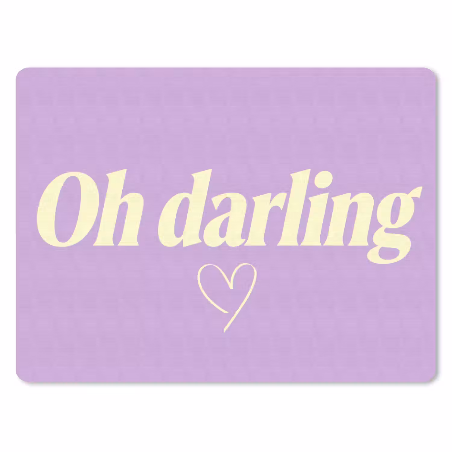 Oh darling - Hart - Paars muismat rubber klein -3d