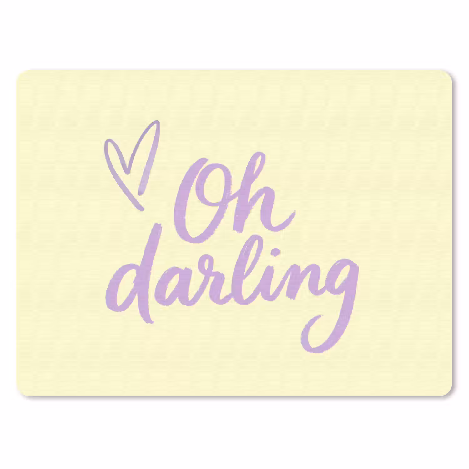 Oh darling - Geel - Hart muismat rubber klein -3d