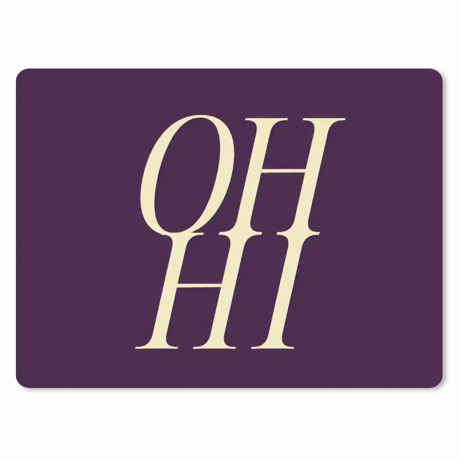 Oh hi - Paars - Minimalistisch muismat rubber klein -3d