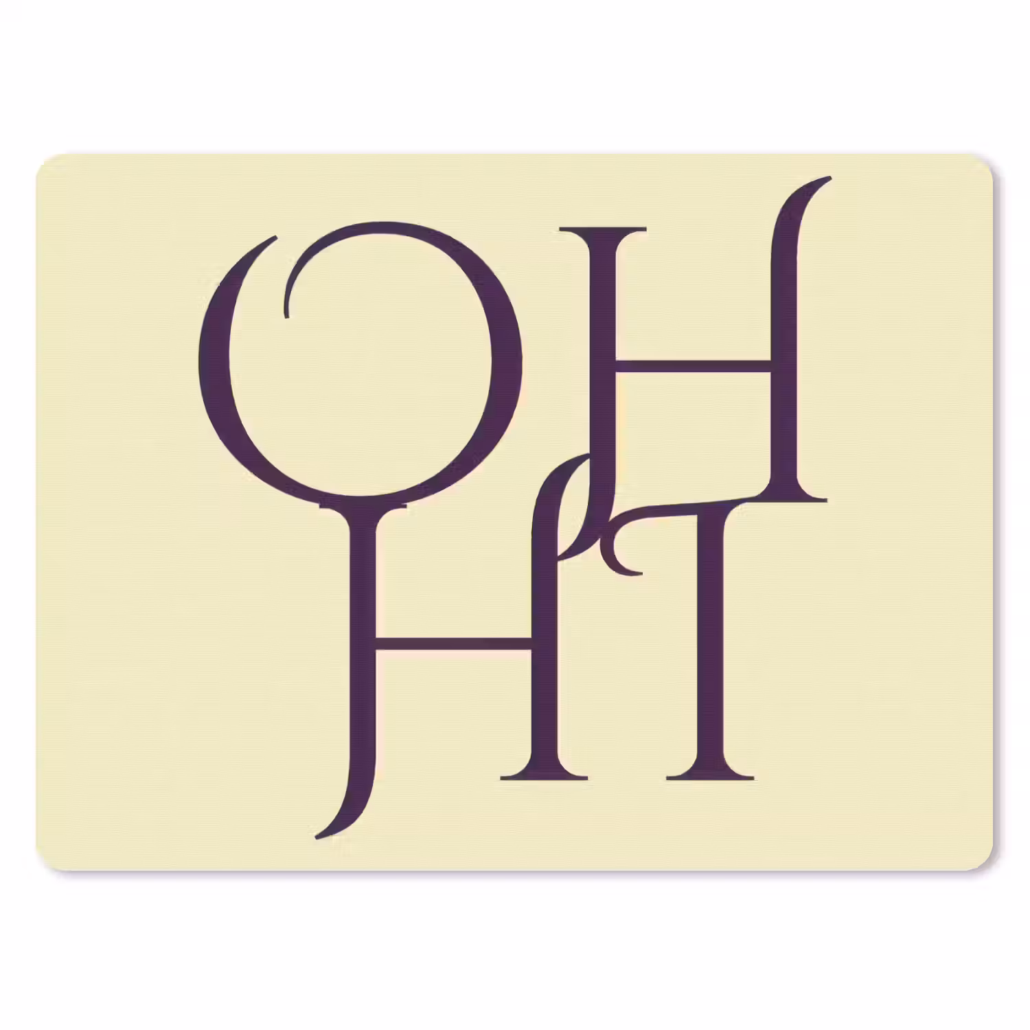 Oh hi - Geel - Monogram muismat rubber klein -3d