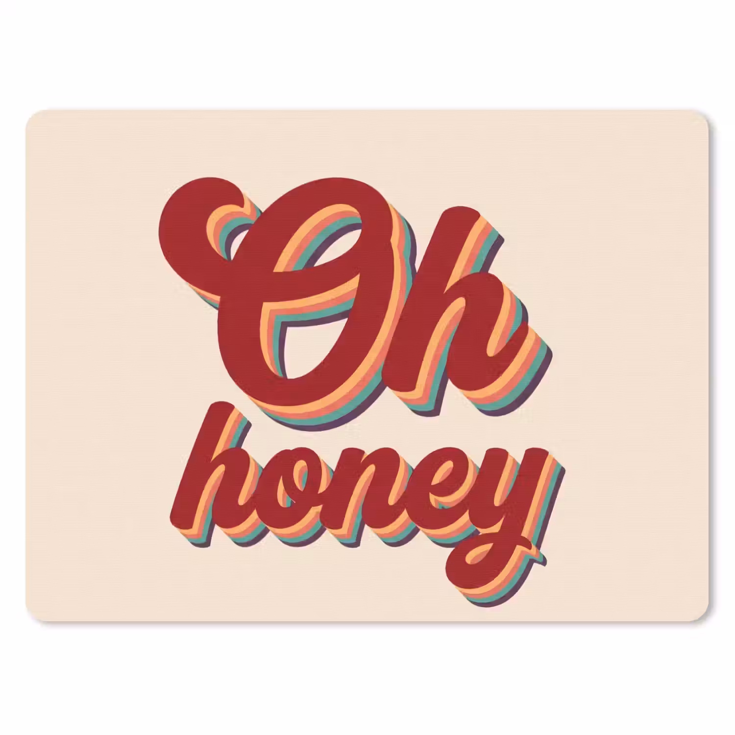 Oh honey - Rood - Schaduw muismat rubber klein -3d