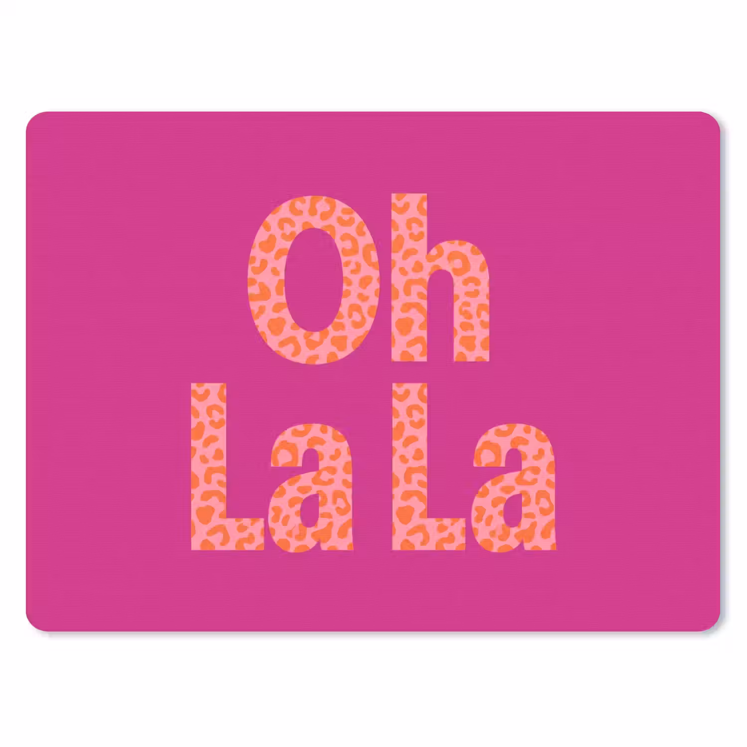 Oh la la - Luipaardprint - Roze muismat rubber klein -3d