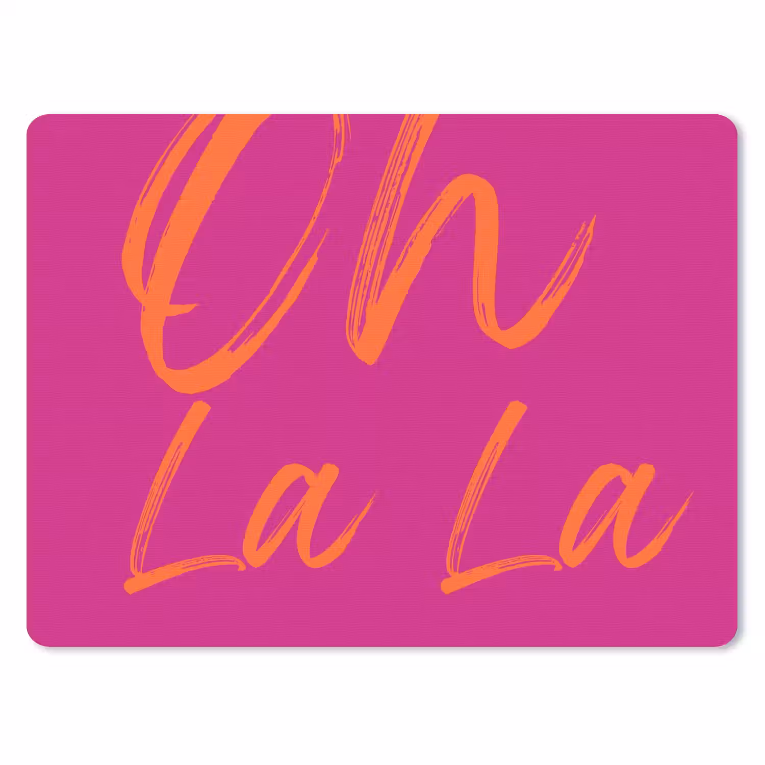 Oh la la - Oranje - Roze muismat rubber klein -3d