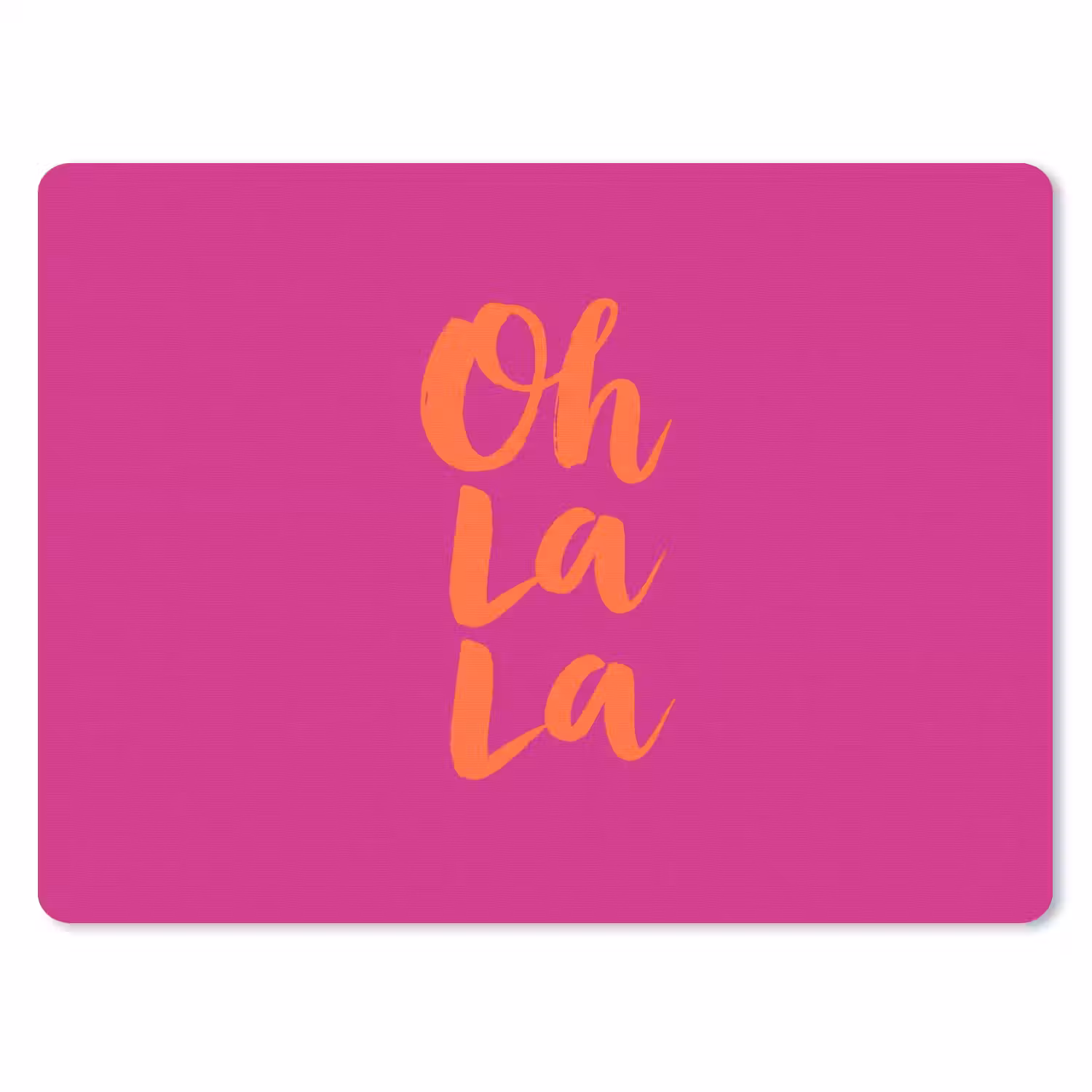 Oh la la - Roze - Oranje - Minimalistisch muismat rubber klein -3d
