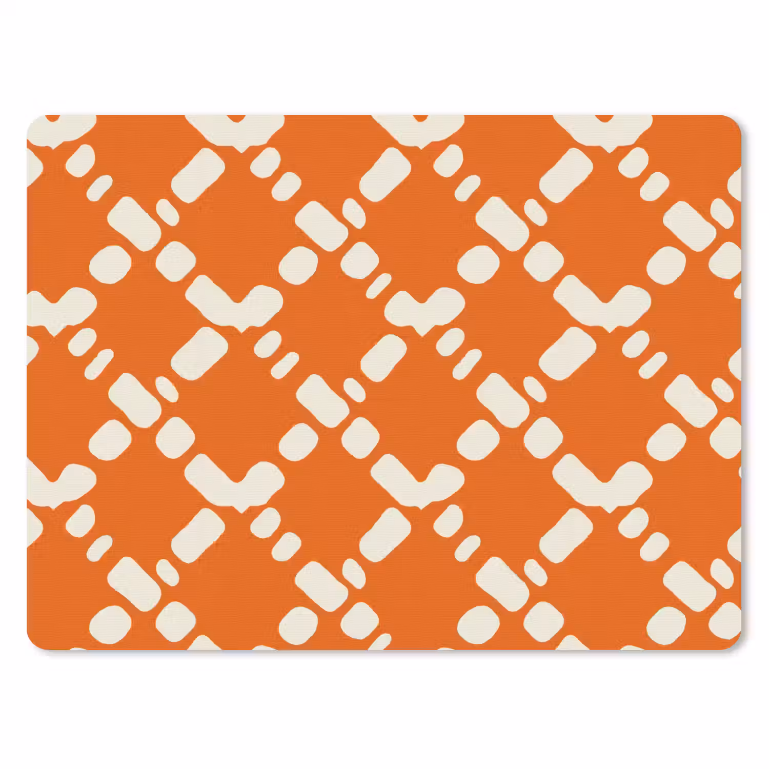 Oranje - Ruitpatroon - Wit muismat rubber klein 262 -3d