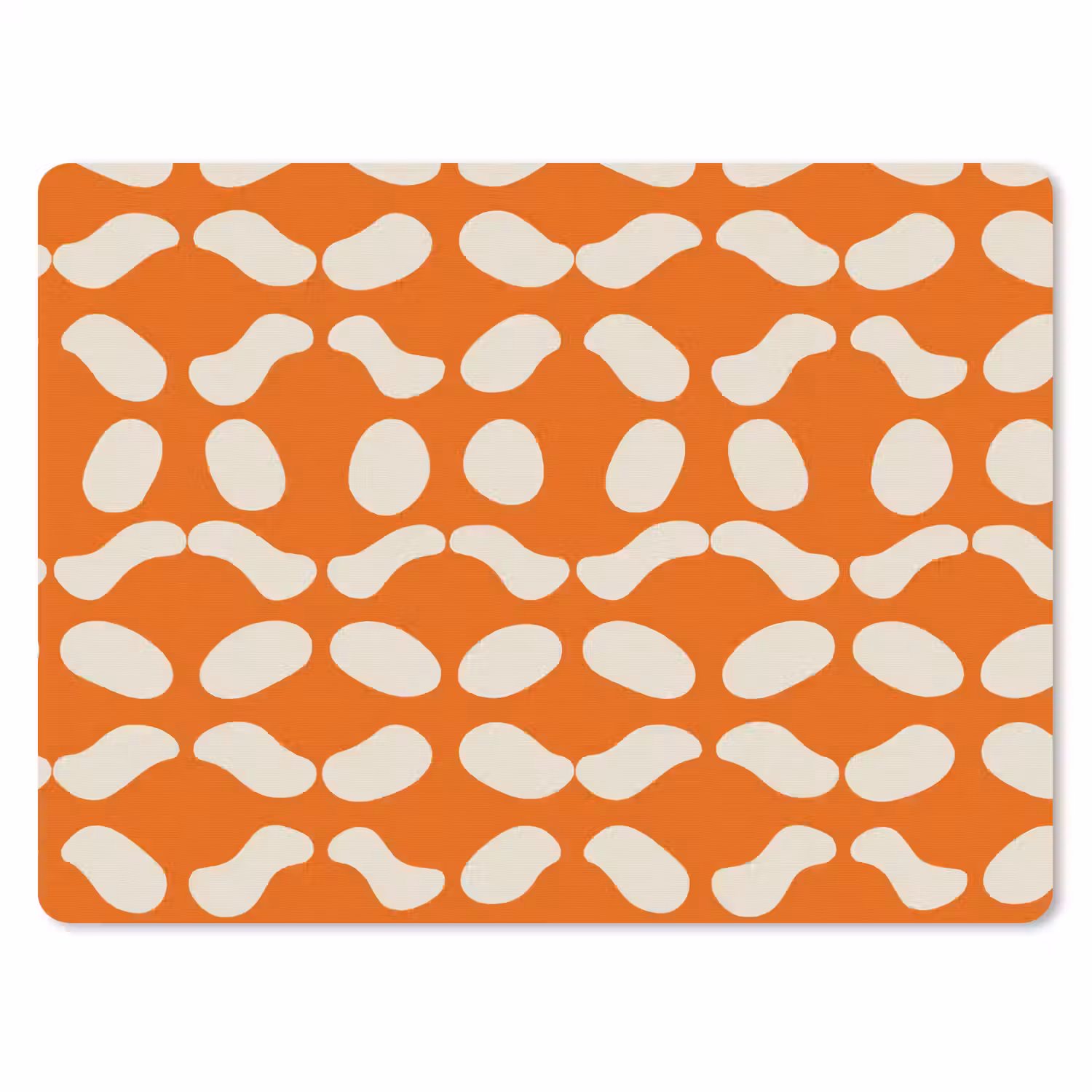 Oranje - Organische vormen - Wit muismat rubber klein 262 -3d
