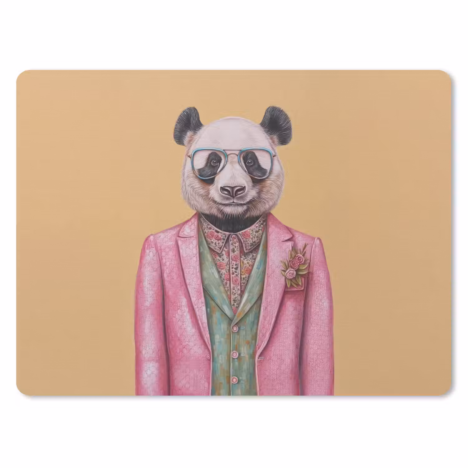 Panda - Pak - Zonnebril - Blauw muismat rubber klein -3d