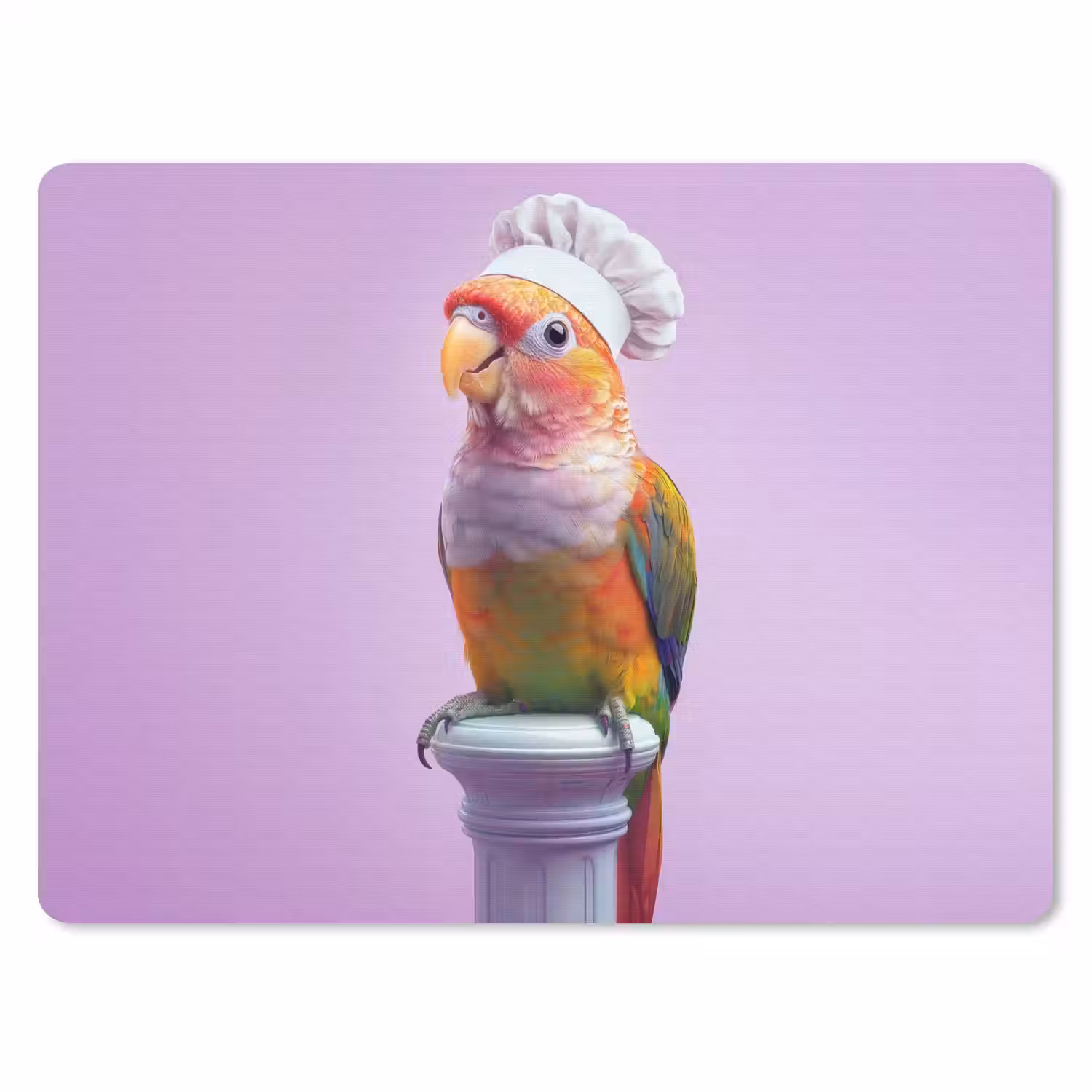 Papegaai - Koksmuts - Pilaar - Vogel muismat rubber klein -3d