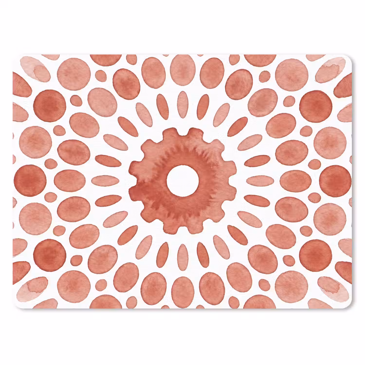 Patroon - Cirkels - Abstract - Modern - Rood muismat rubber klein -3d