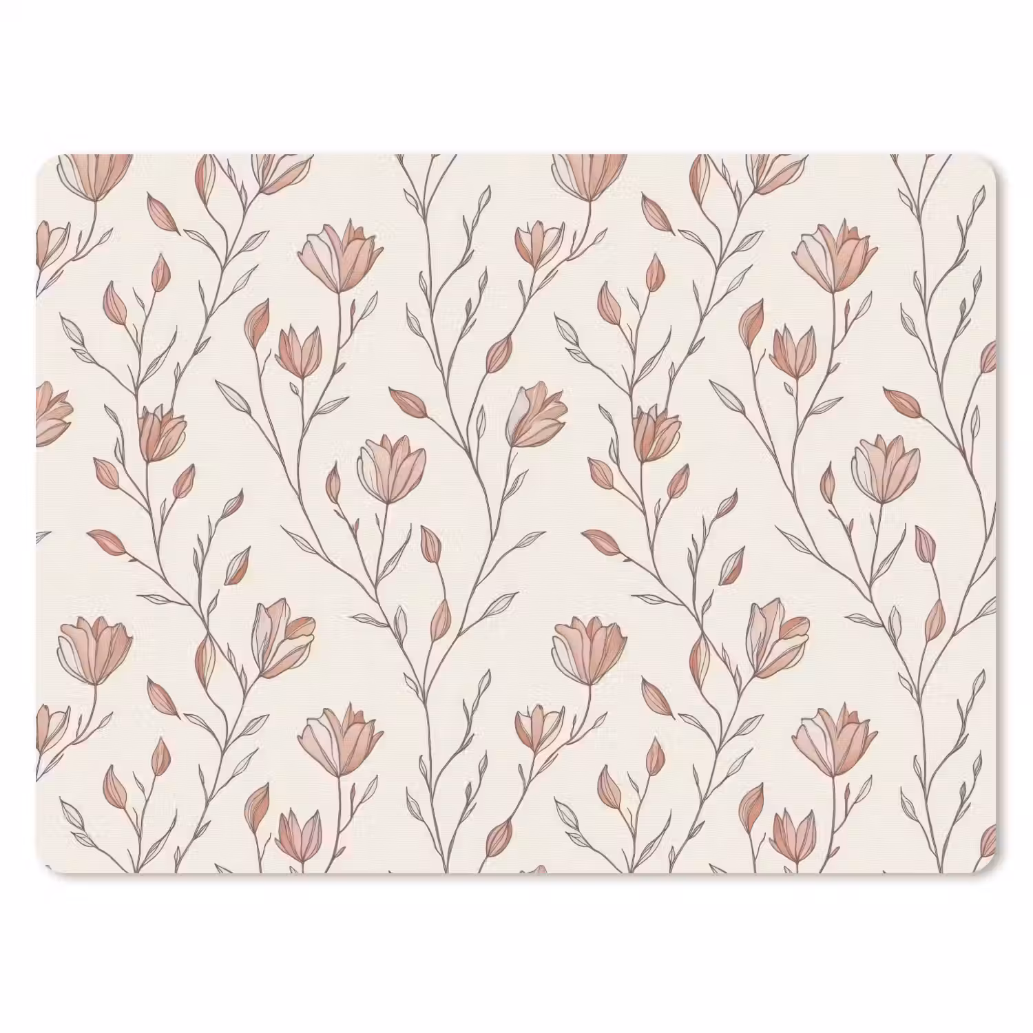 Patroon - Klassiek - Roze muismat rubber klein 262 -3d