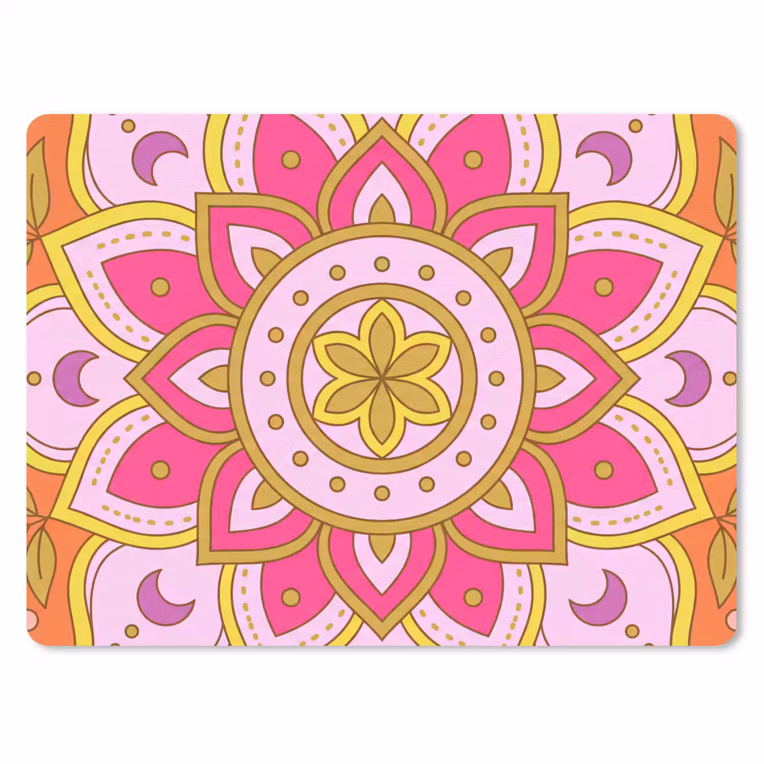 Patroon - Bloemmotief - Decoratie - Abstract - Roze muismat rubber klein -3d