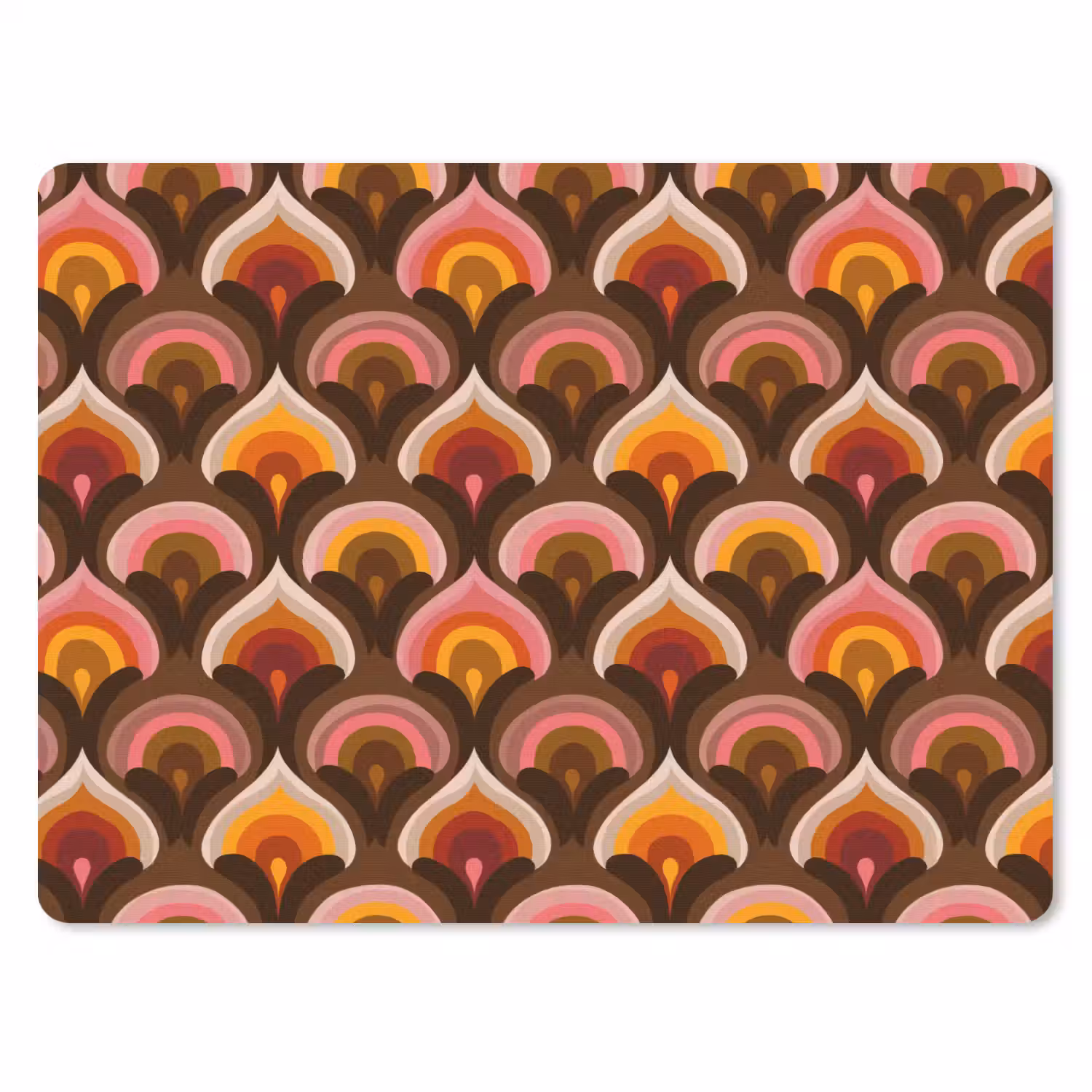 Patroon - Retro - Kleurrijk muismat rubber klein 262 -3d