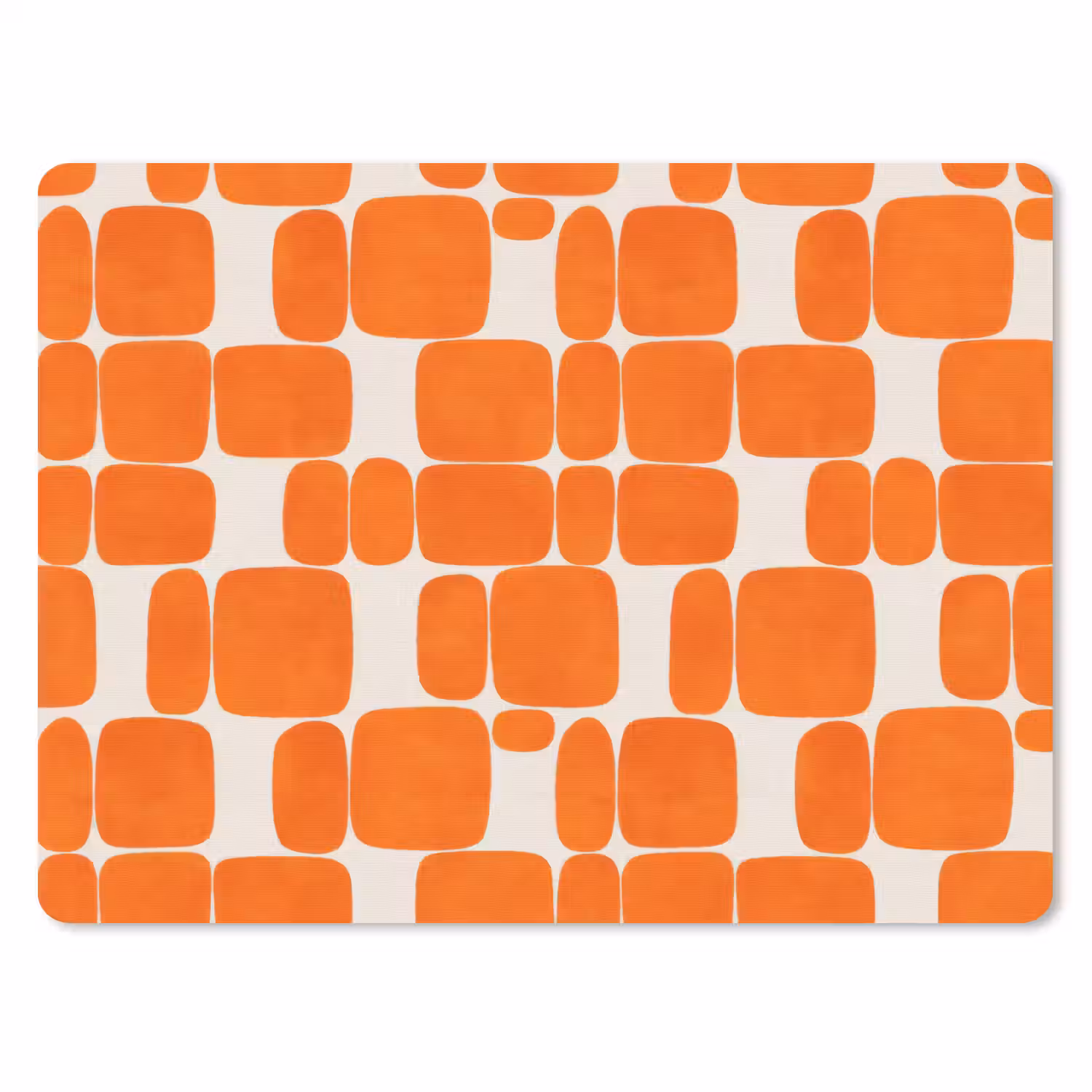 Patroon - Retro - Oranje muismat rubber klein 262 -3d