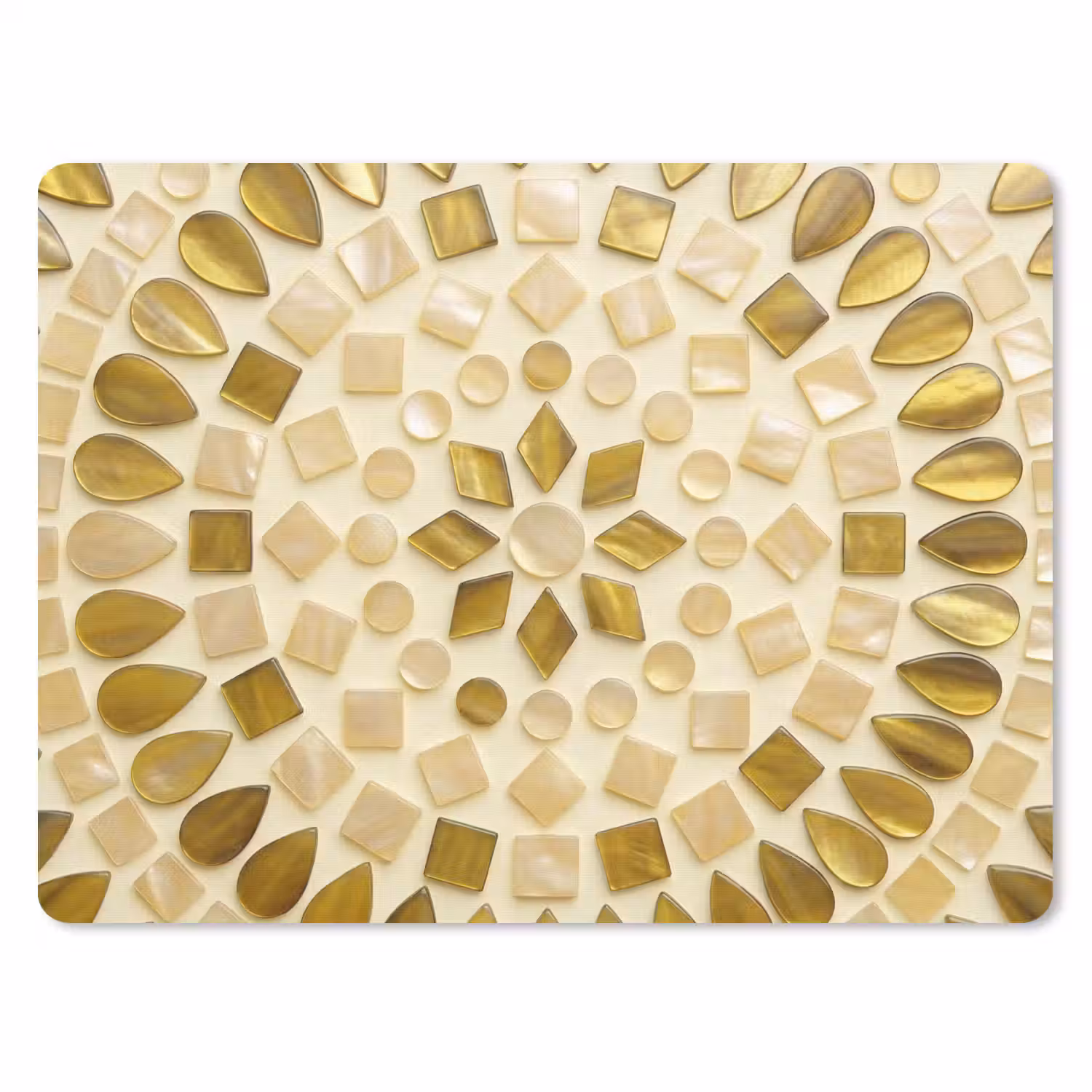 Patroon - Vormen - Mozaïek - Abstract - Goud muismat rubber klein -3d