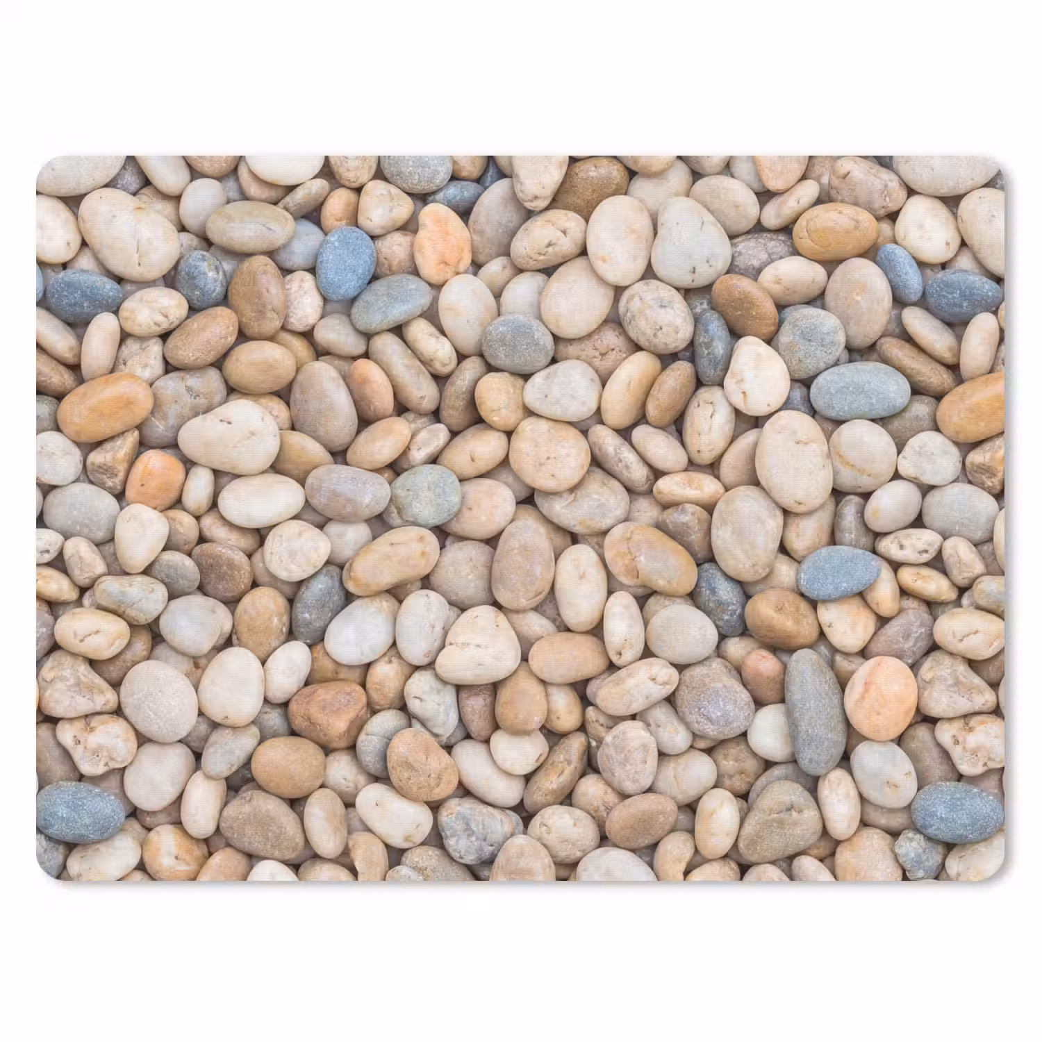 Kiezelstenen - Natuur - Textuur - Beige - Grijs muismat rubber klein -3d