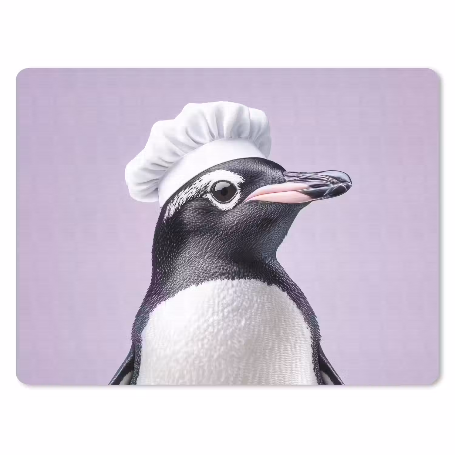 Pinguïn - Koksmuts - Lief - Paars muismat rubber klein -3d