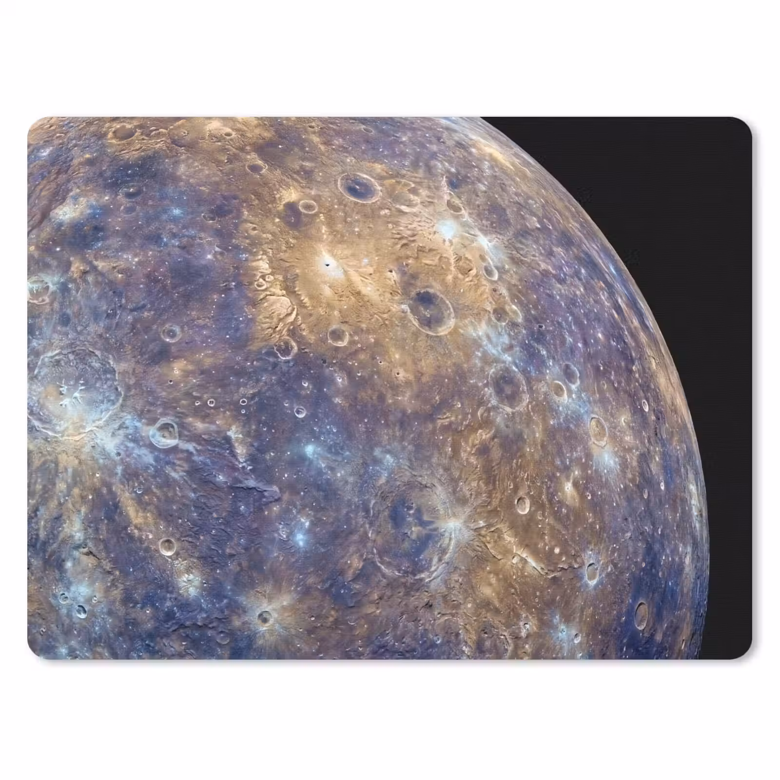 Mouse Pad - Planet - Craters - Space - Planeet - Kraters - Ruimte muismat rubber klein