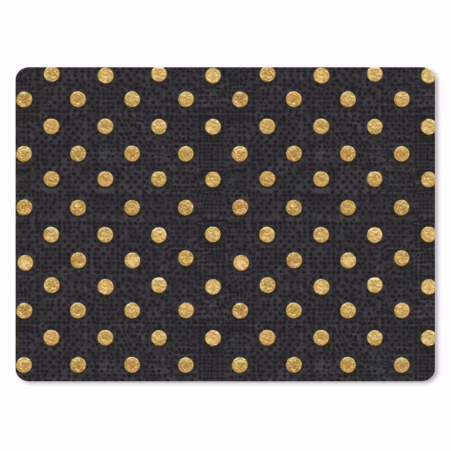 Polka Dot - Stippen - Goud - Zwart muismat rubber klein 262 -3d