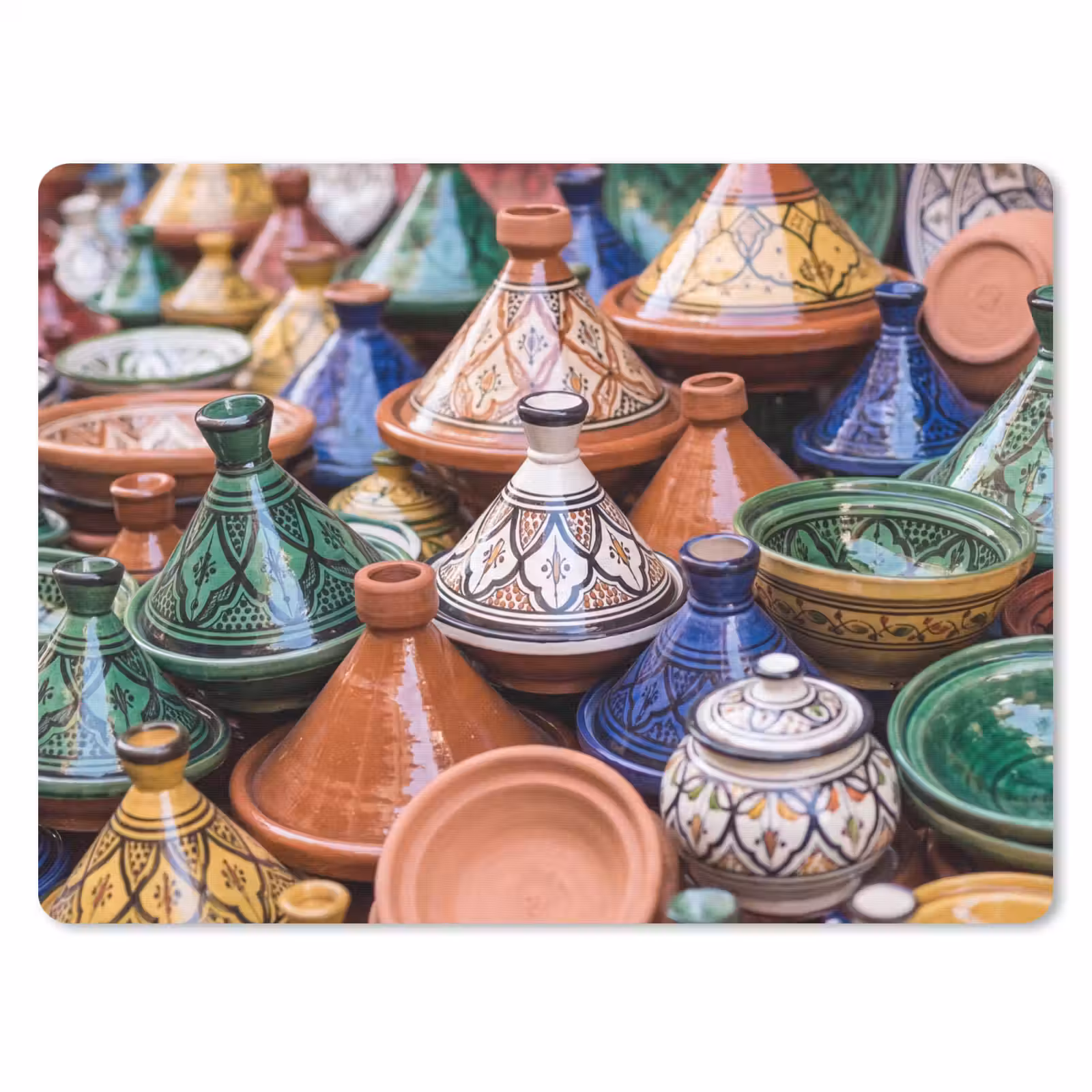 Mouse Pad - Pottery - Colorful - Pattern - Aardewerk - Kleurrijk - Patroon muismat rubber klein