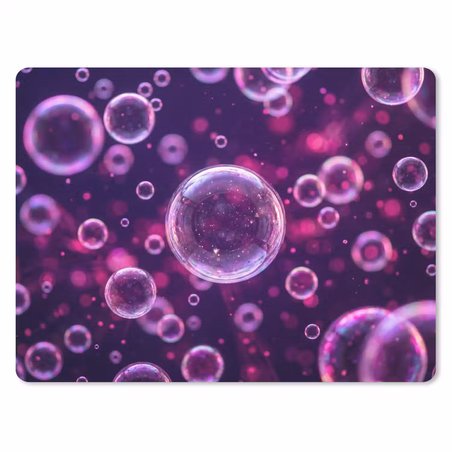 Paars - Bubbels - Schuim muismat rubber klein -3d