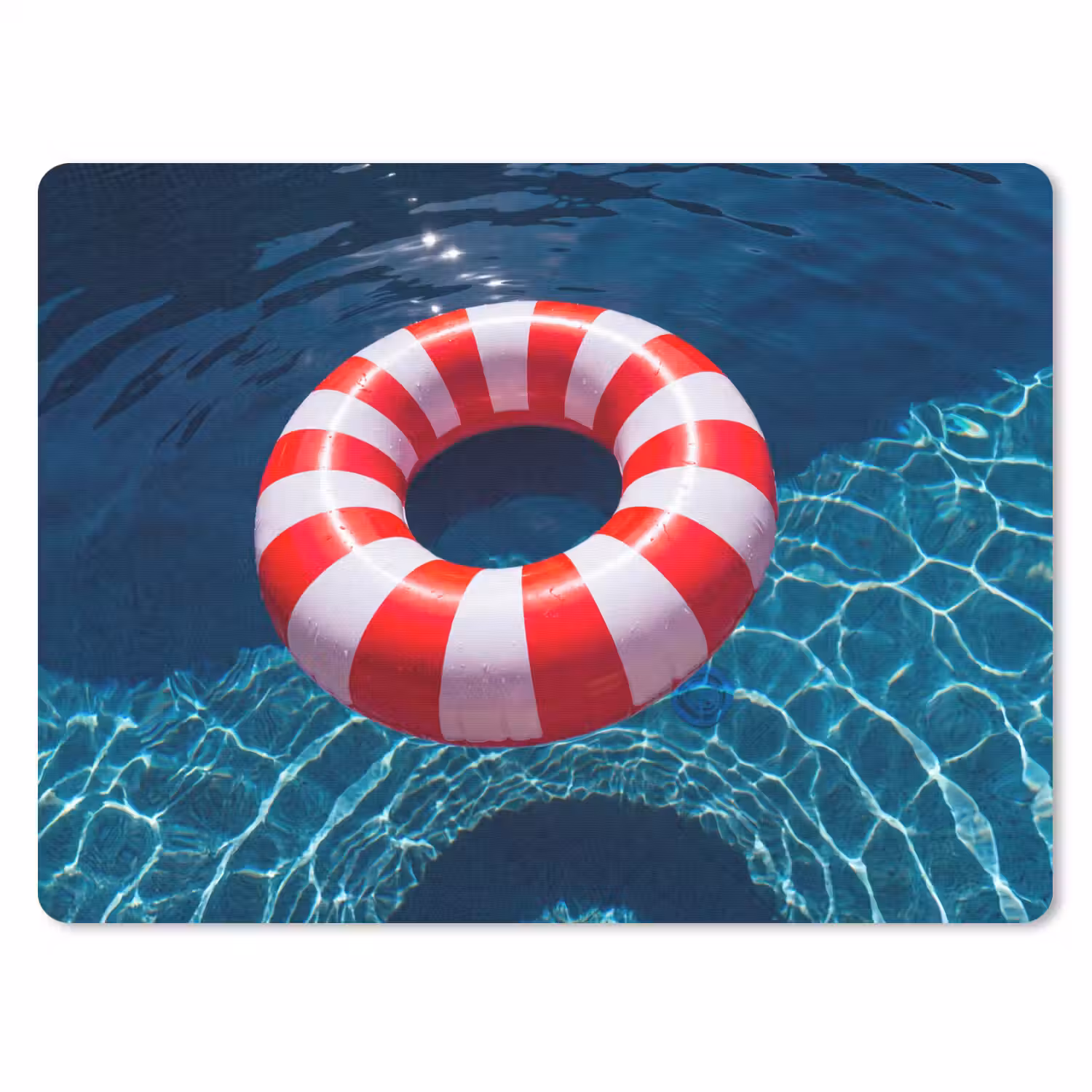 Recreatie - Water - Zomer - Rood - Wit muismat rubber klein -3d