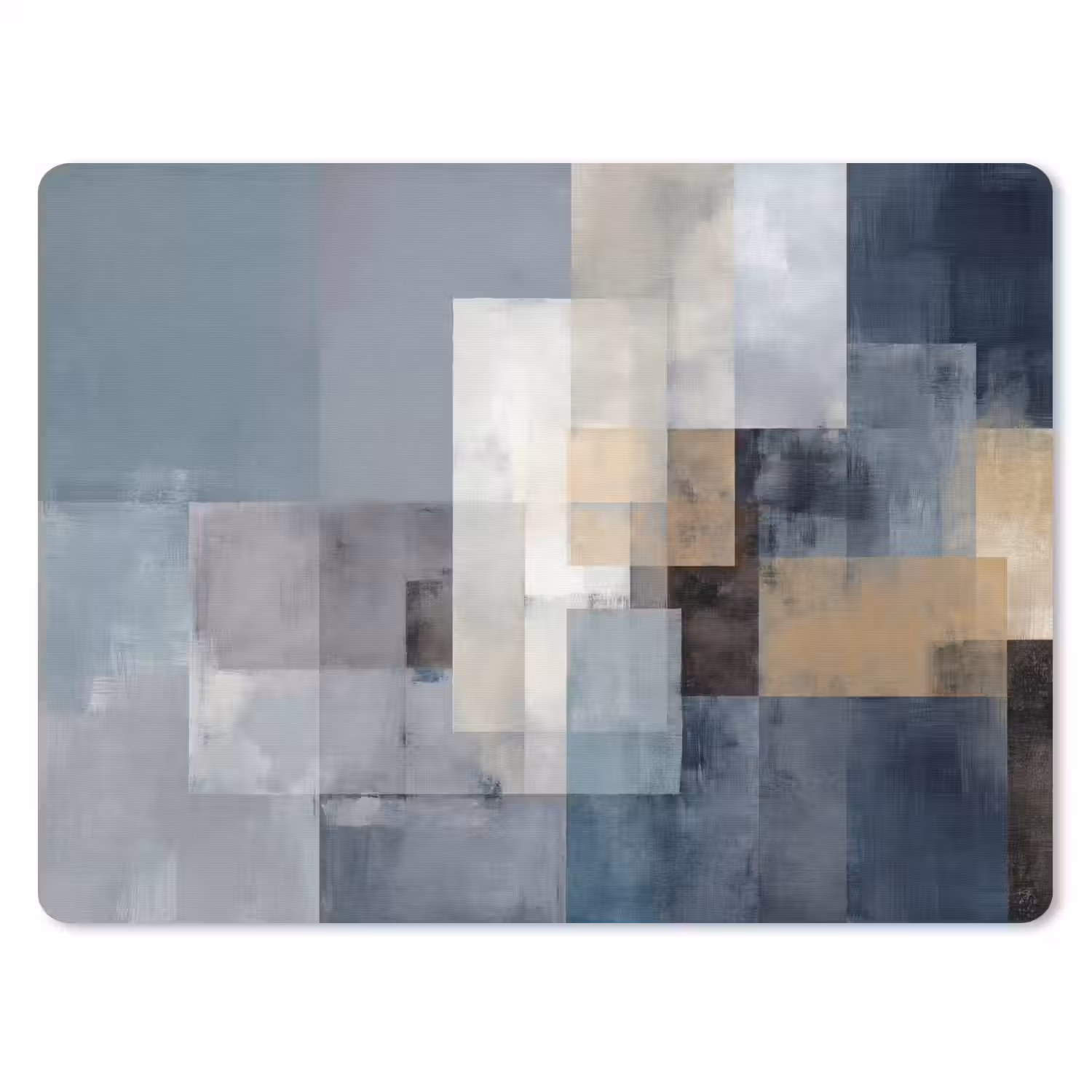 Rechthoeken - Abstract - Blauw muismat rubber klein -3d