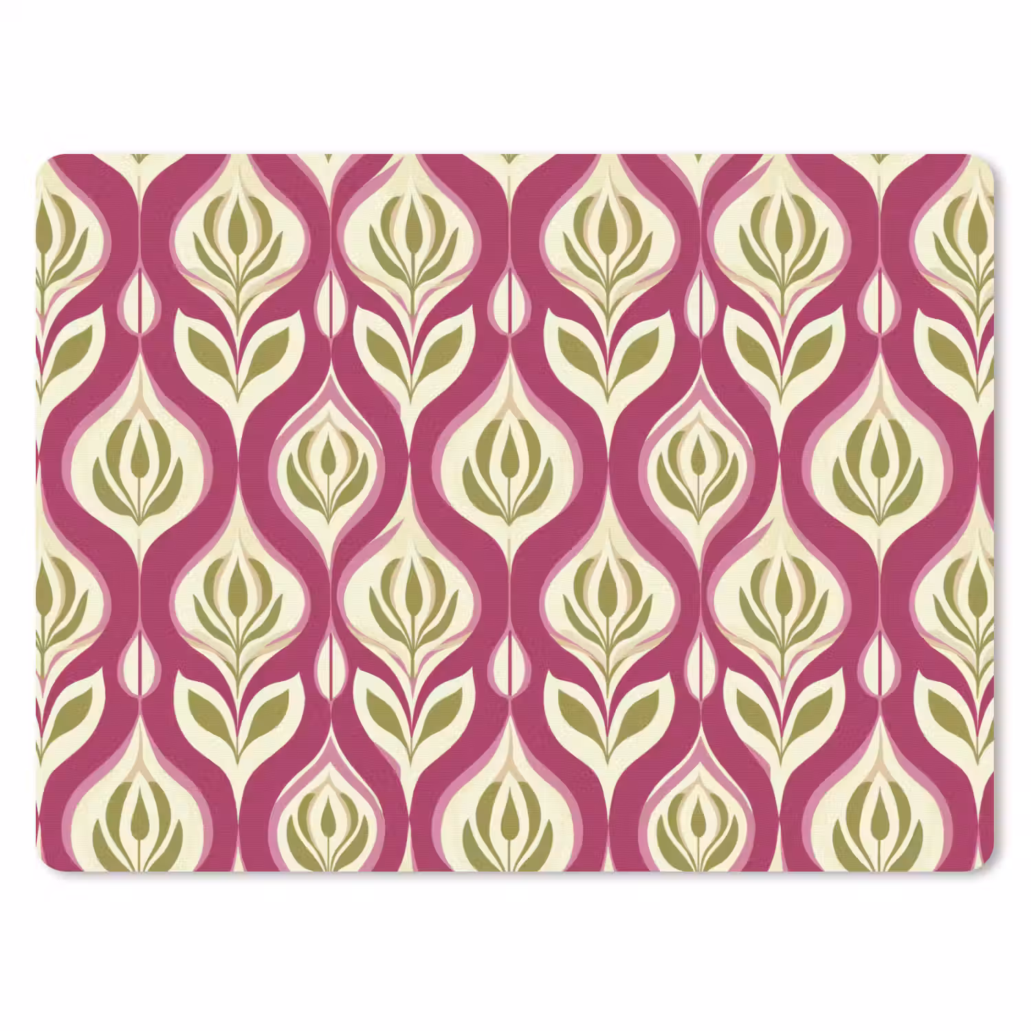Retro - Floraal - Paars muismat rubber klein 262 -3d