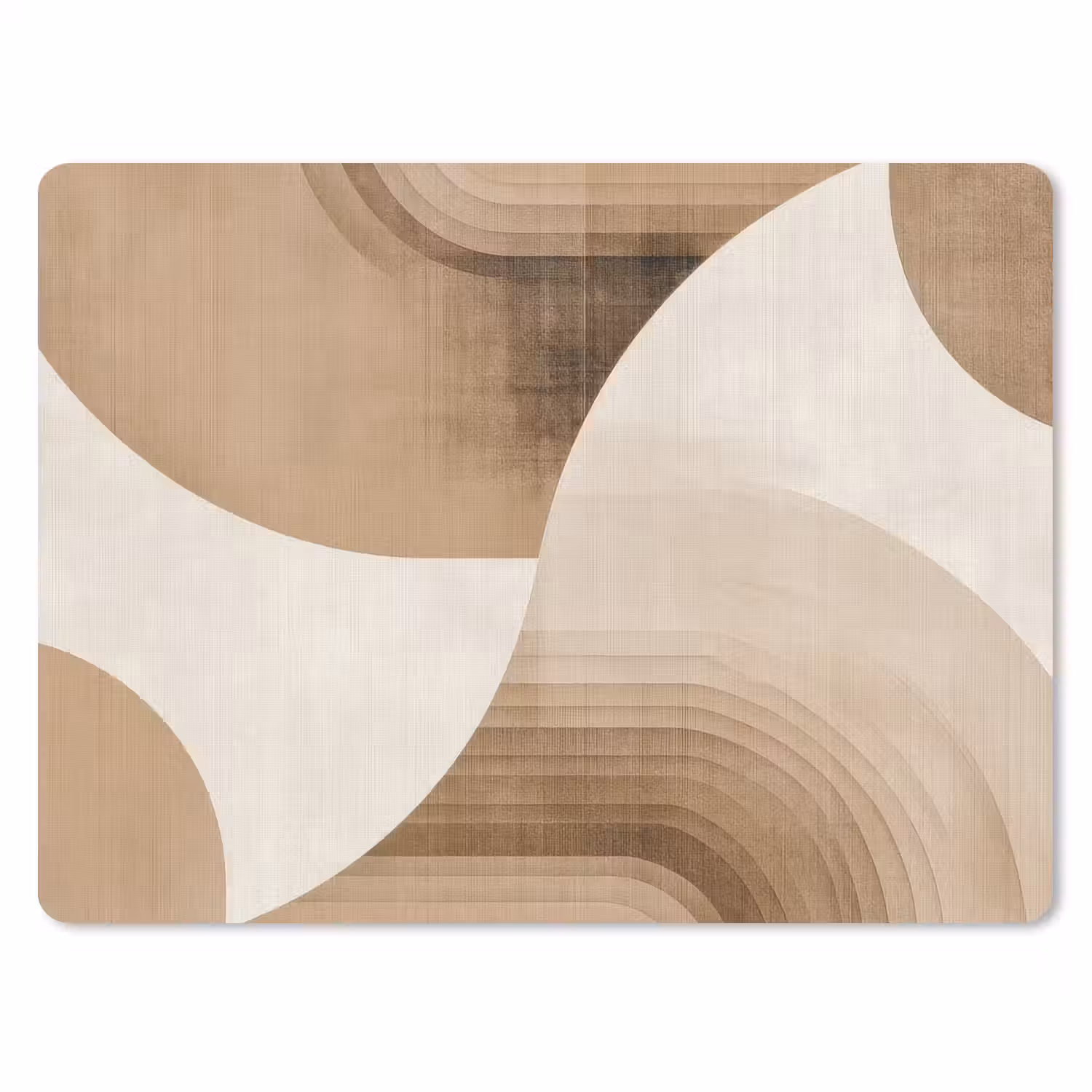 Retro - Geometrische lagen - Aardetinten muismat rubber klein -3d