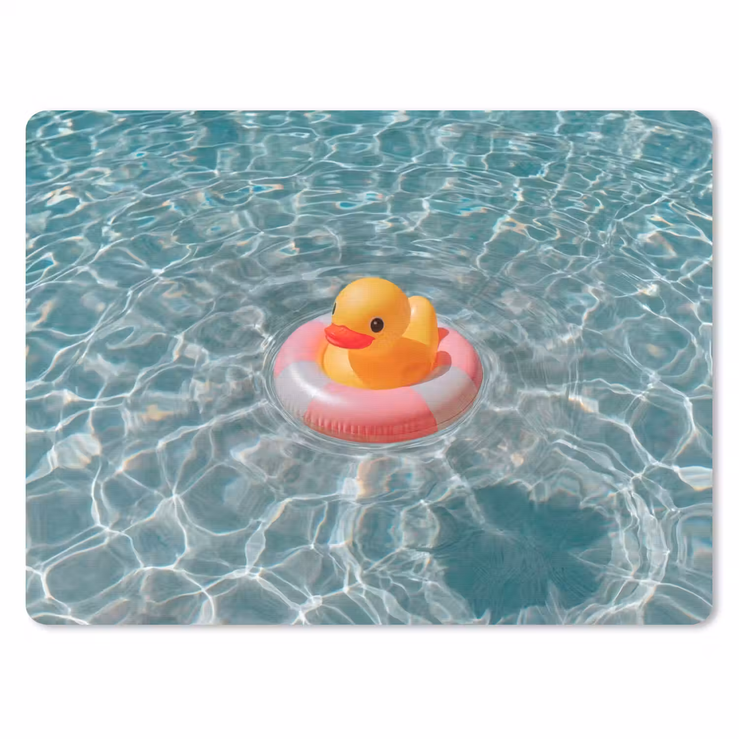 Badeend - Zwemband - Geel muismat rubber klein -3d