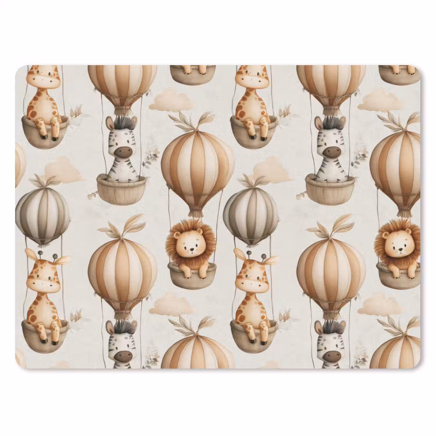 Safari - Luchtballonen - Taupe muismat rubber klein 262 -3d