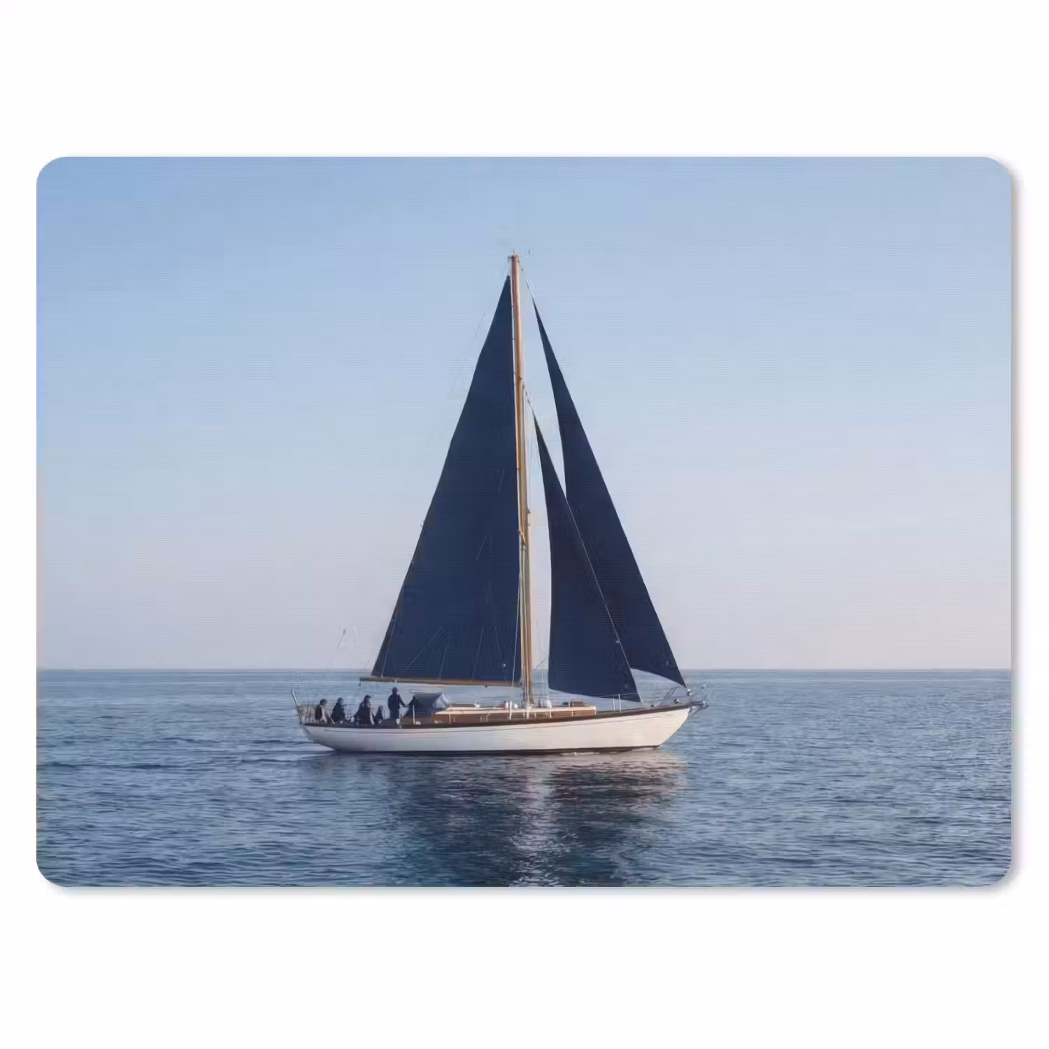 Zeilboot - Zee - Blauw muismat rubber klein -3d