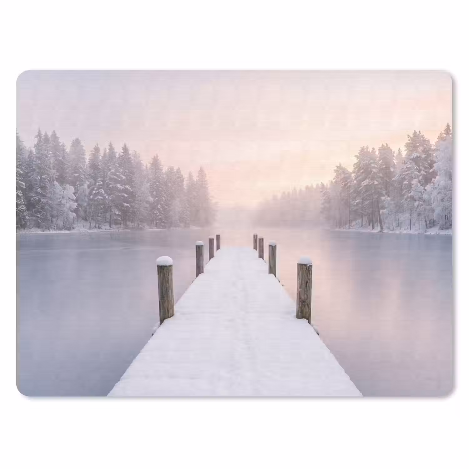 Steiger - Meer - Mist - Winter - Serene muismat rubber klein -3d