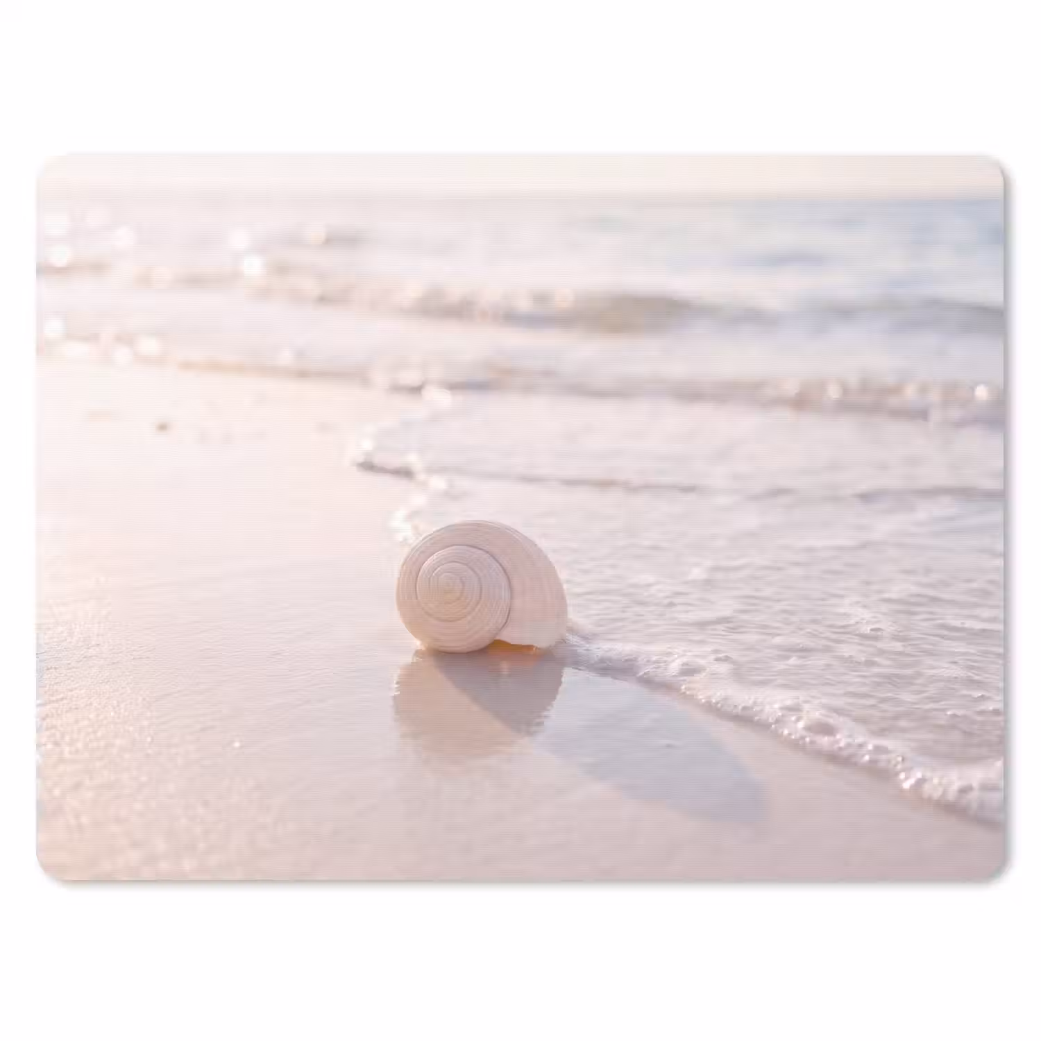 Zeeschelp - Strand - Zee - Natuur - Beige muismat rubber klein -3d