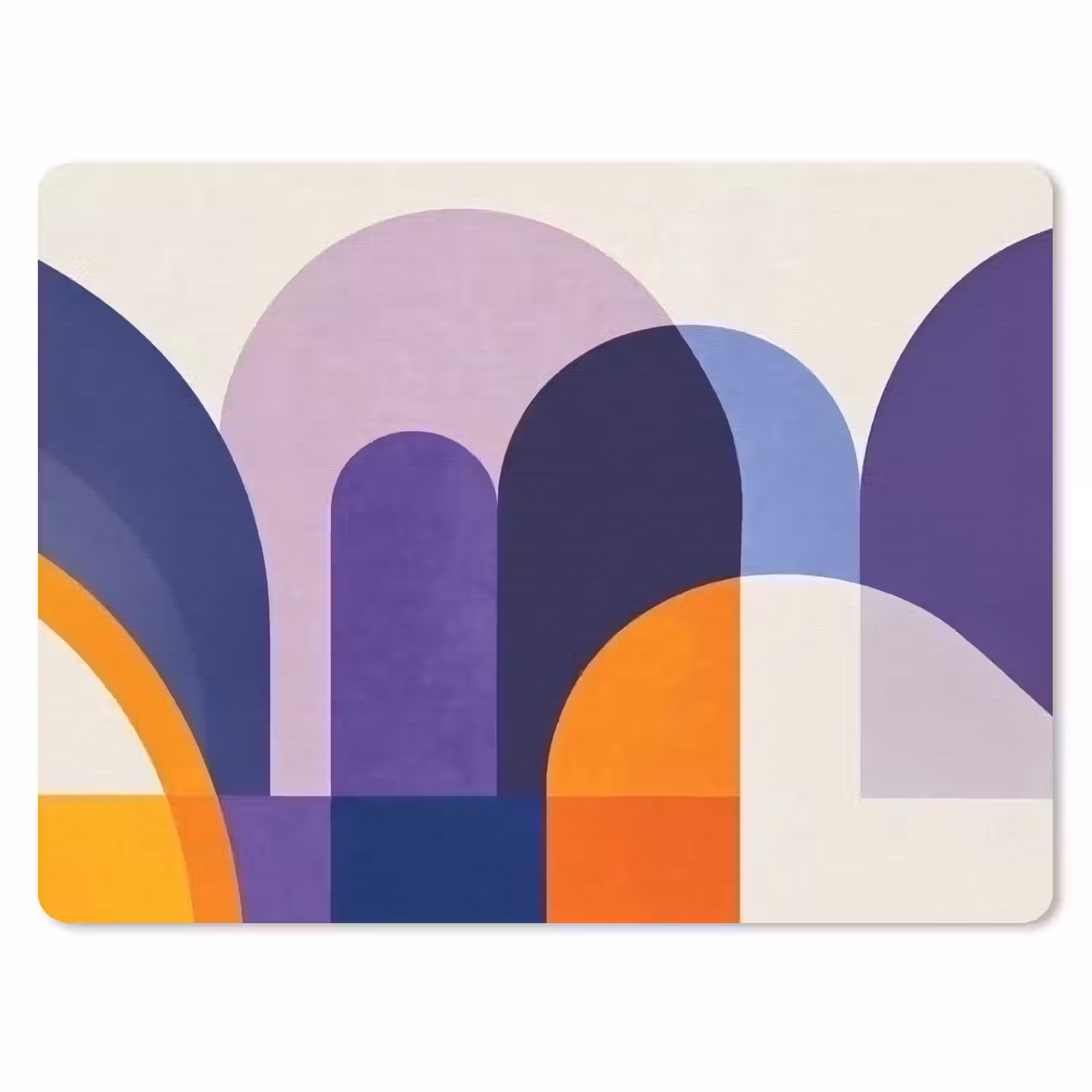 Vormen - Abstract - Grafisch - Oranje muismat rubber klein -3d