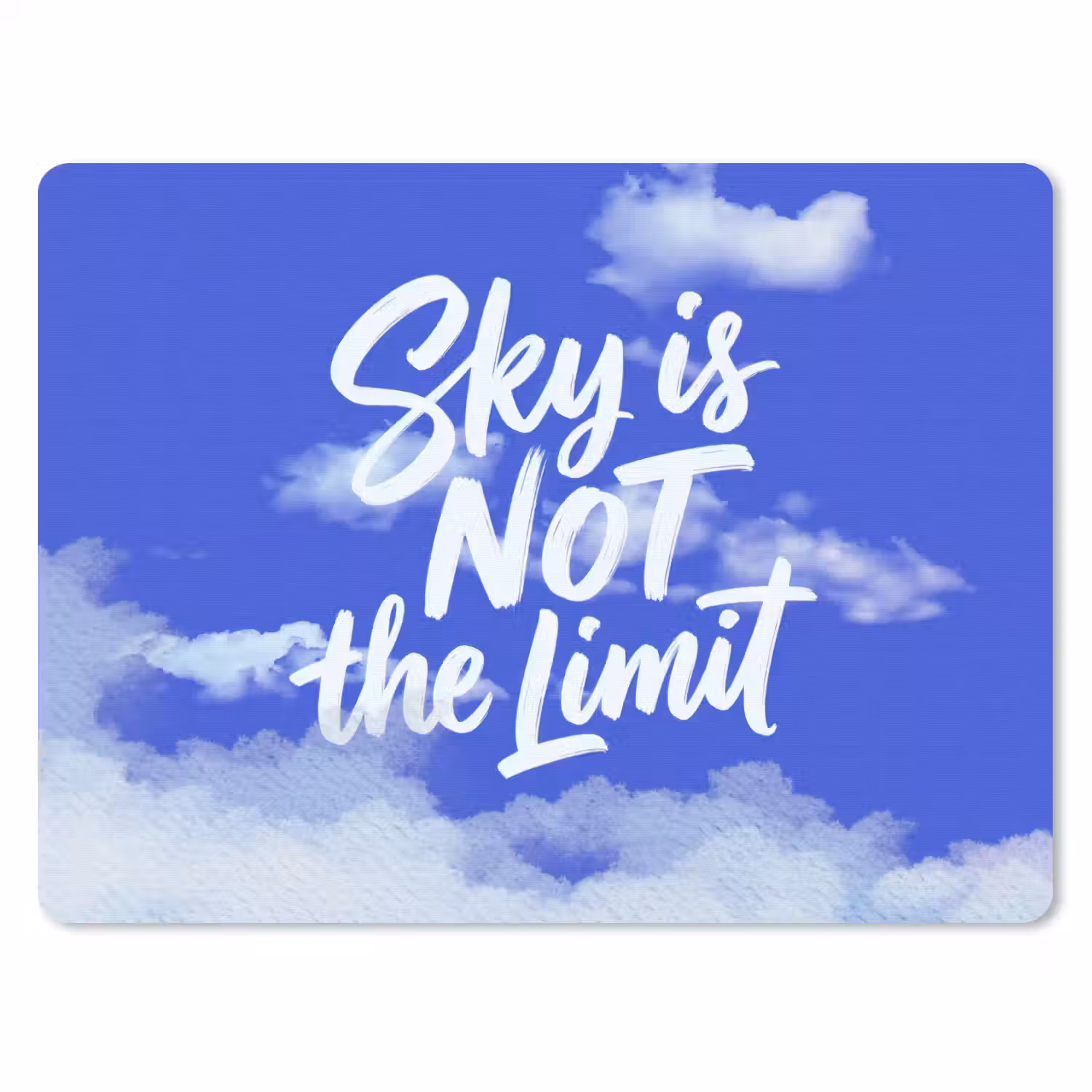 Sky is not the limit - Blauwe lucht - Wolken muismat rubber klein -3d
