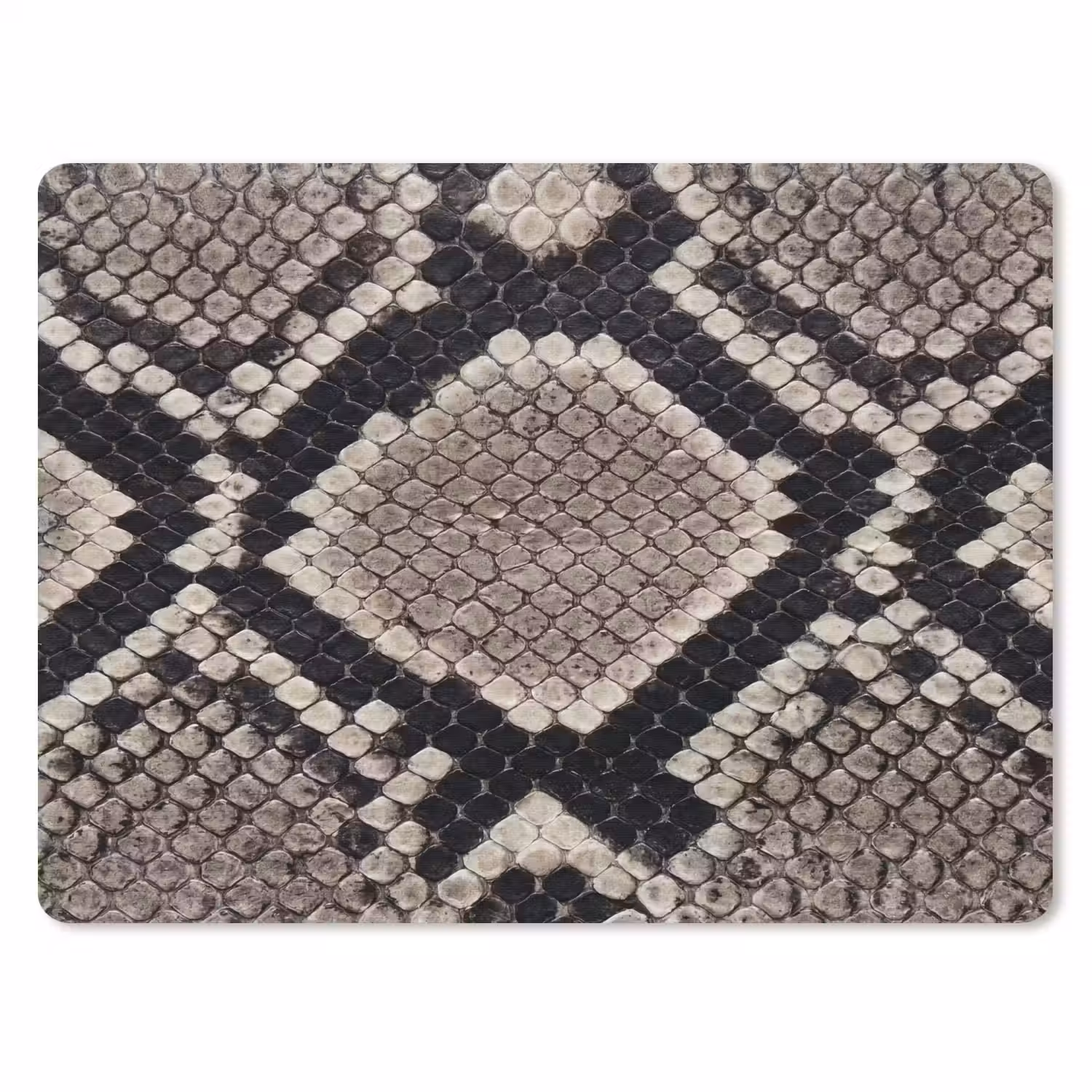 Slangenleer - Patroon - Beige muismat rubber klein -3d
