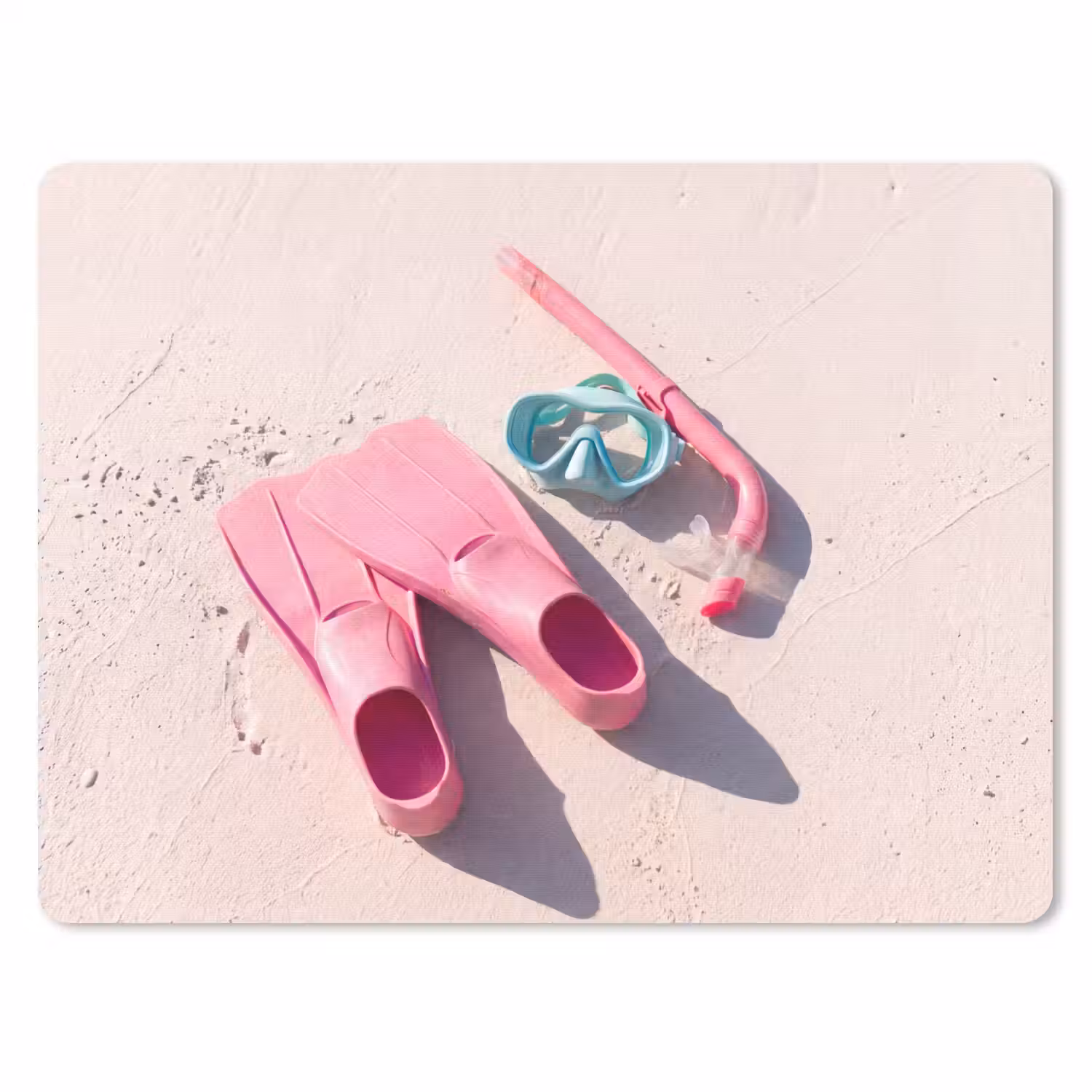 Snorkelset - Strand - Zomer - Roze muismat rubber klein -3d