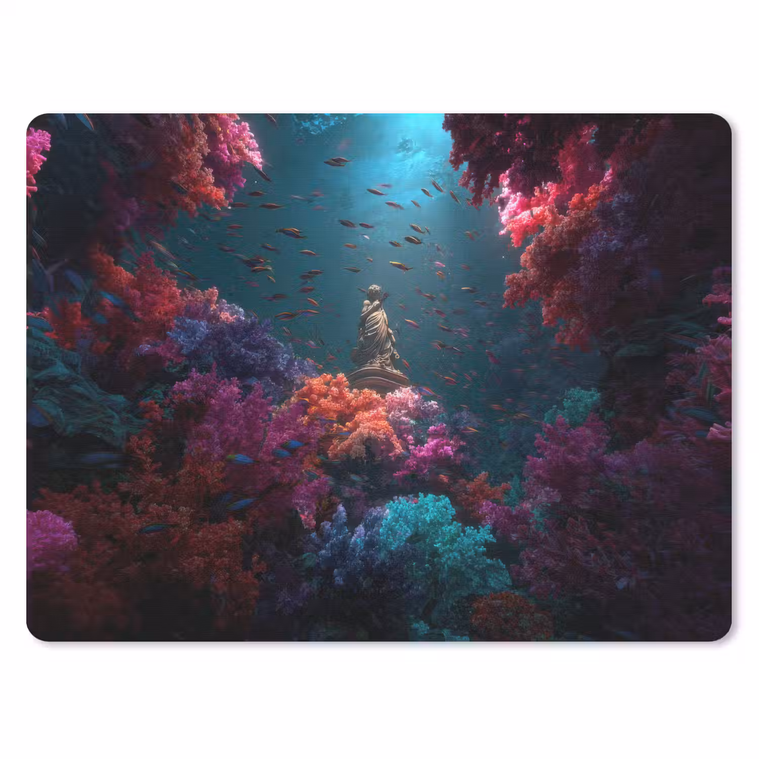 Standbeeld - Zeebodem - Koraal - Kleurrijk muismat rubber klein -3d