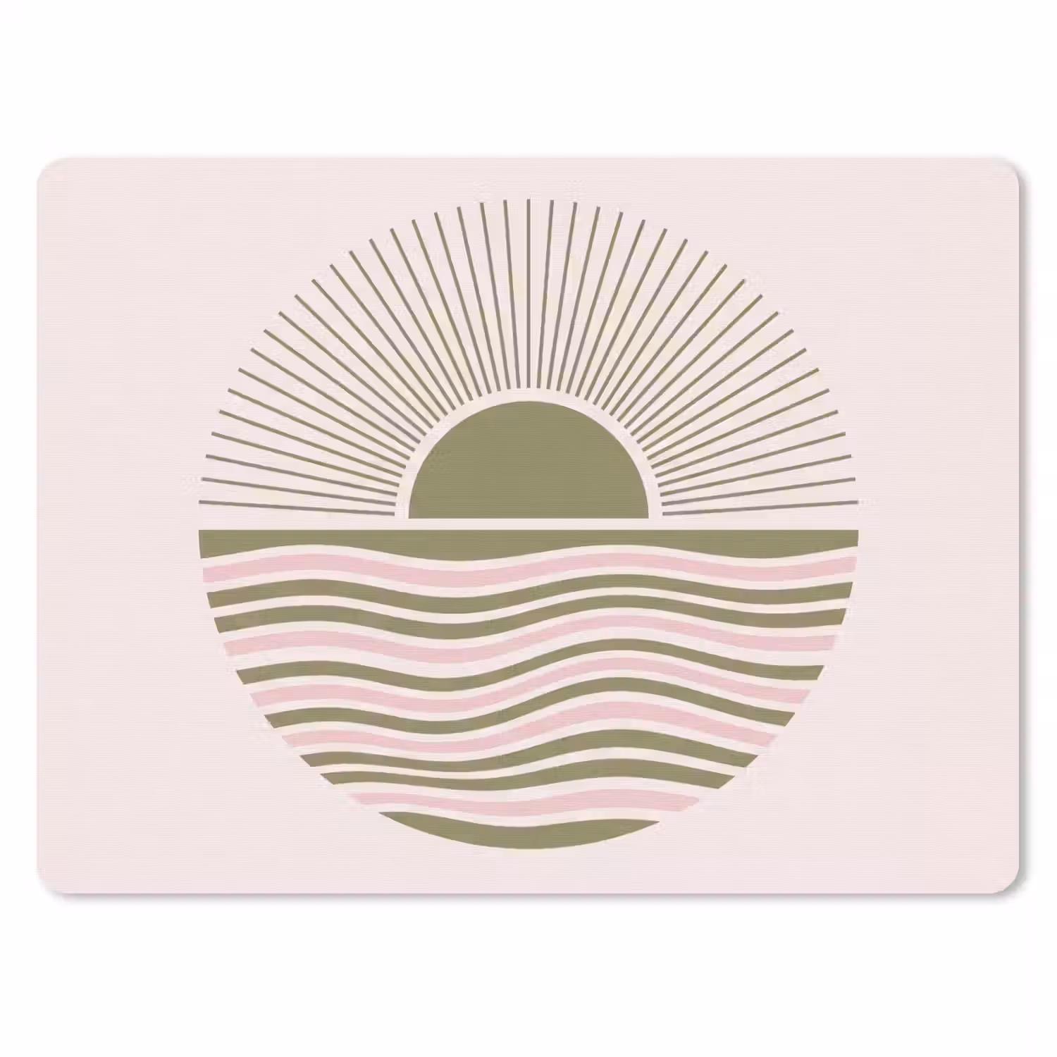Zon - Zee - Abstract - Modern - Roze muismat rubber klein -3d