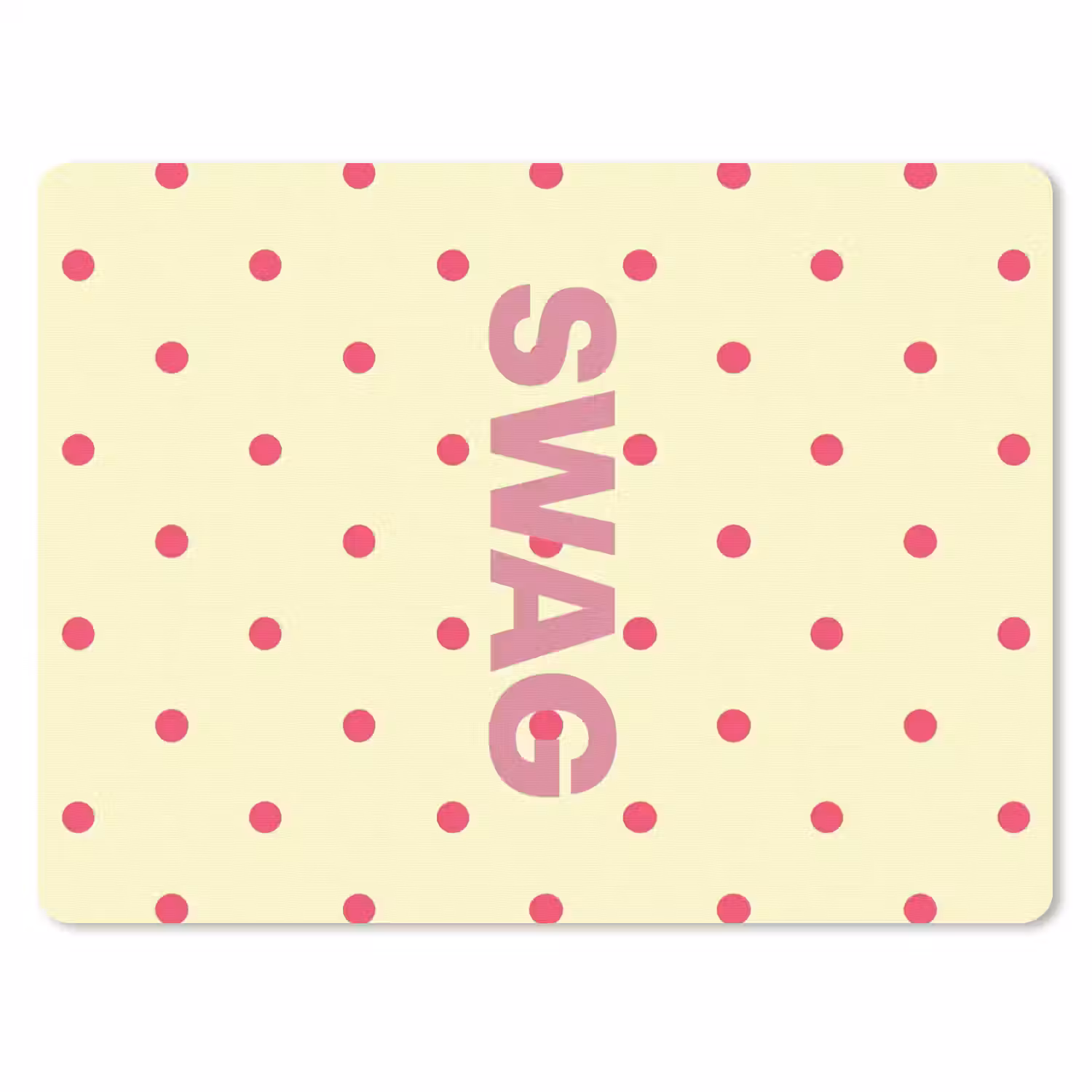 Swag - Roze - Stippen - Geel muismat rubber klein -3d