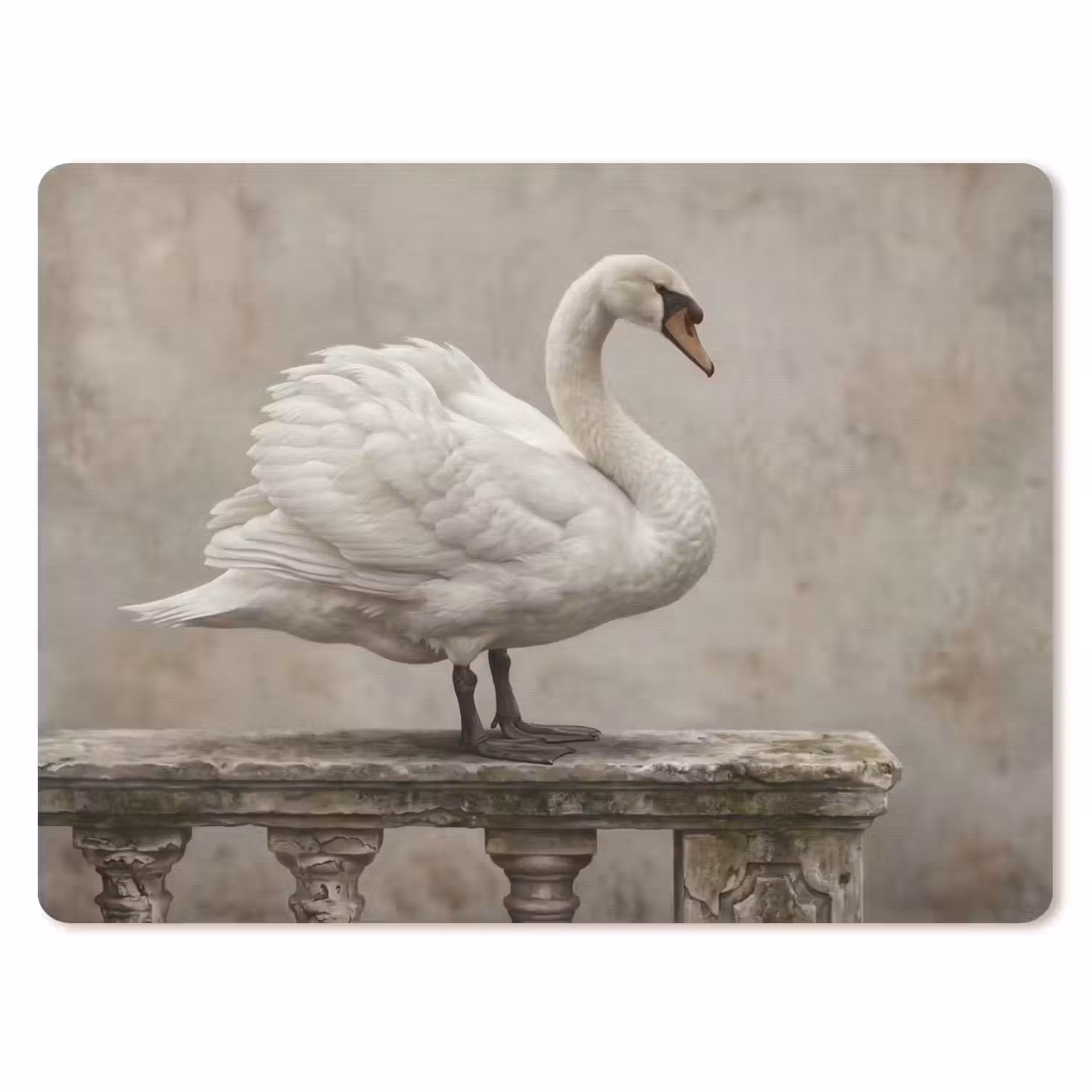 Zwaan - Elegant - Dieren - Wit muismat rubber klein -3d