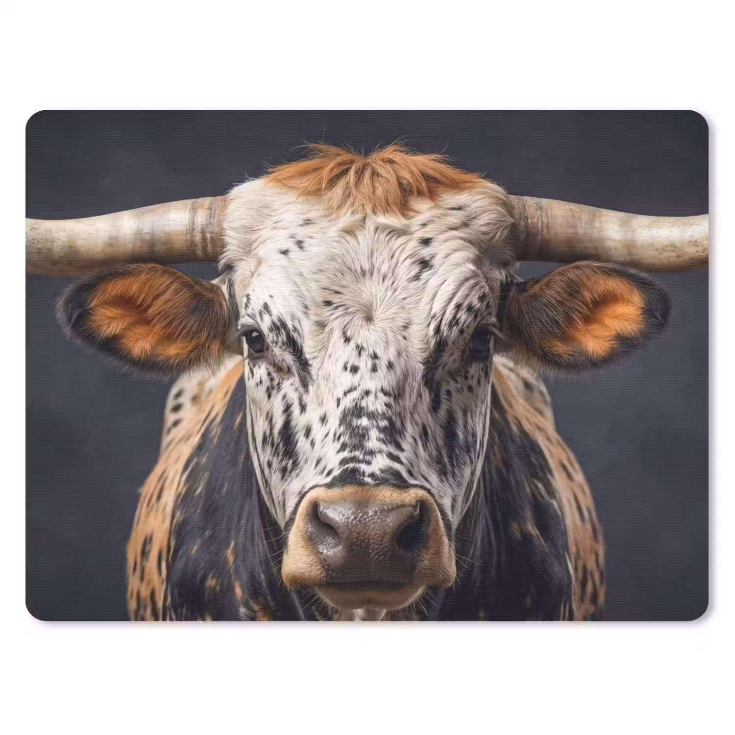 Stier - Kleurrijk - Hoorns muismat rubber klein -3d