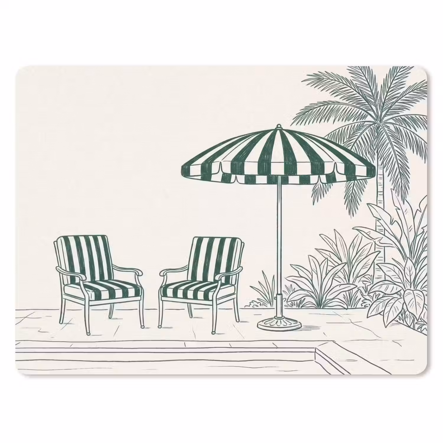 Terras - Illustratie - Groen muismat rubber klein -3d