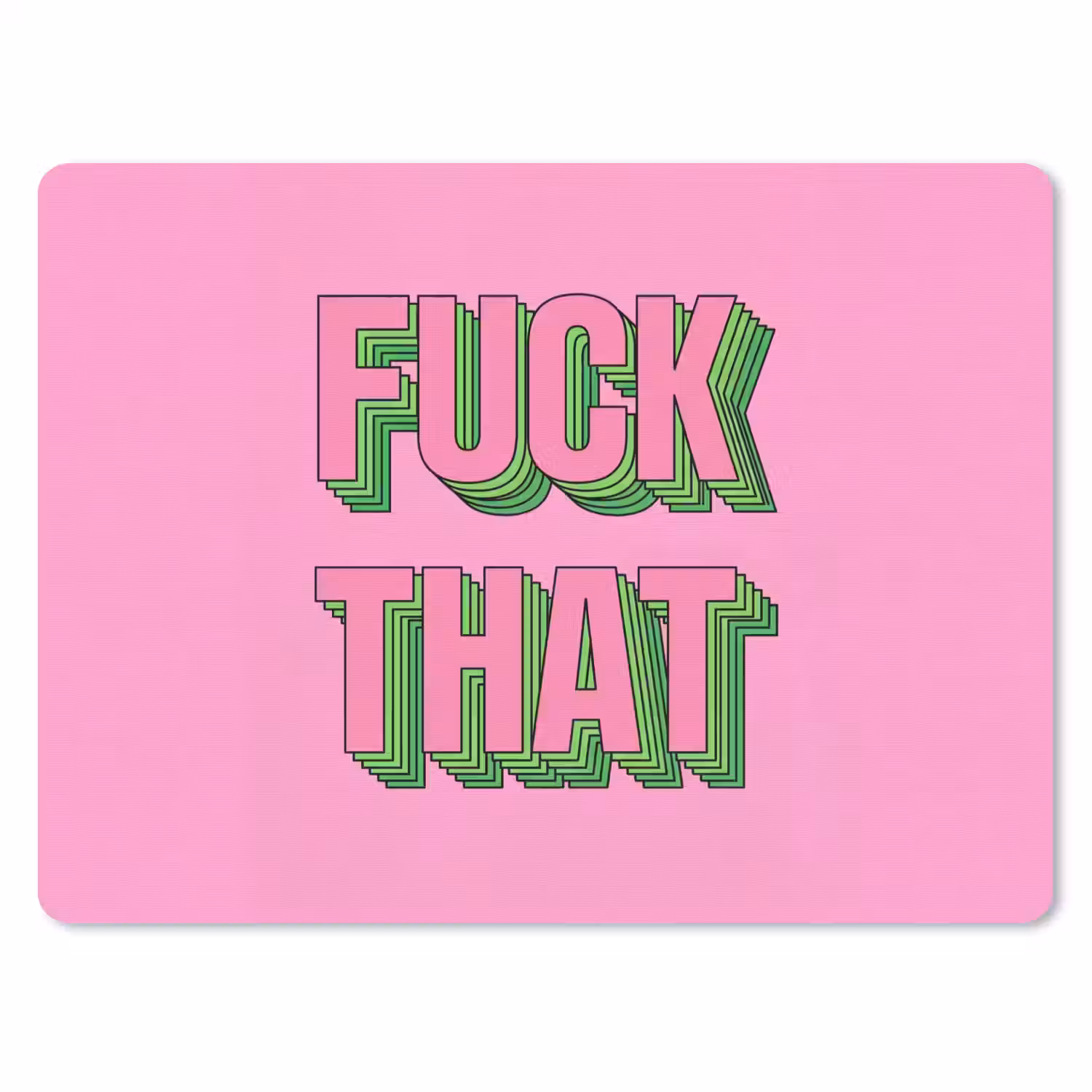 Tekst - Bold - Roze muismat rubber klein -3d