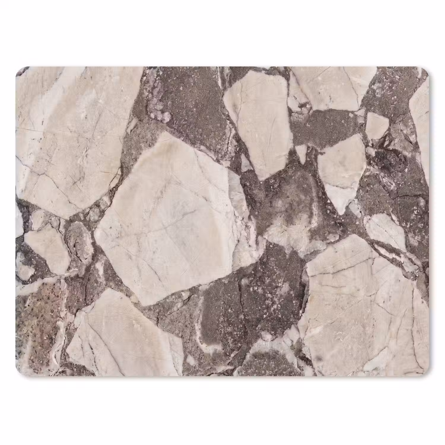 Textuur - Marmer - Abstract - Beige - Bruin muismat rubber klein -3d