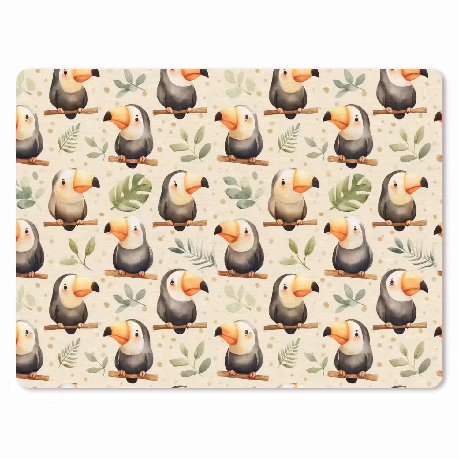 Toekans - Exotisch - Kleurrijk muismat rubber klein 262 -3d