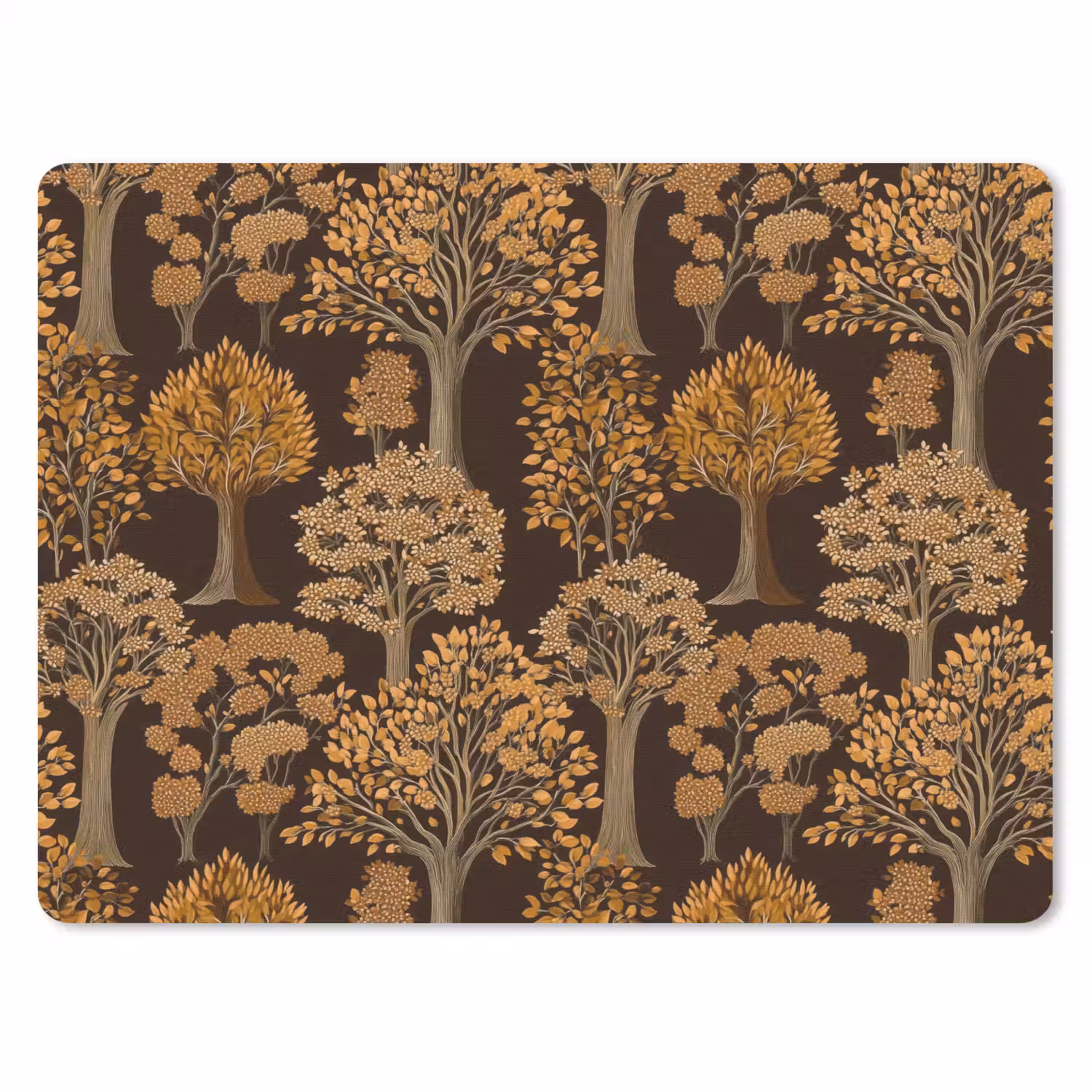 Bomen - Patroon - Bruin muismat rubber klein 262 -3d