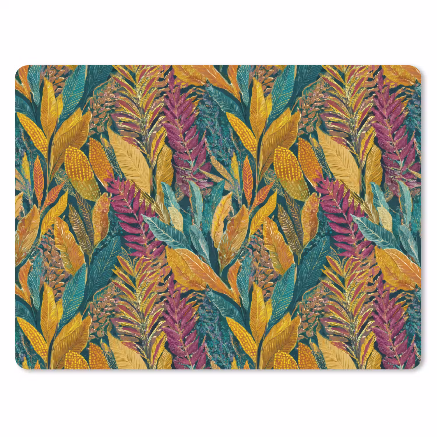 Tropische - Botanisch - Patroon - Kleurrijk - Exotisch muismat rubber klein 262 -3d