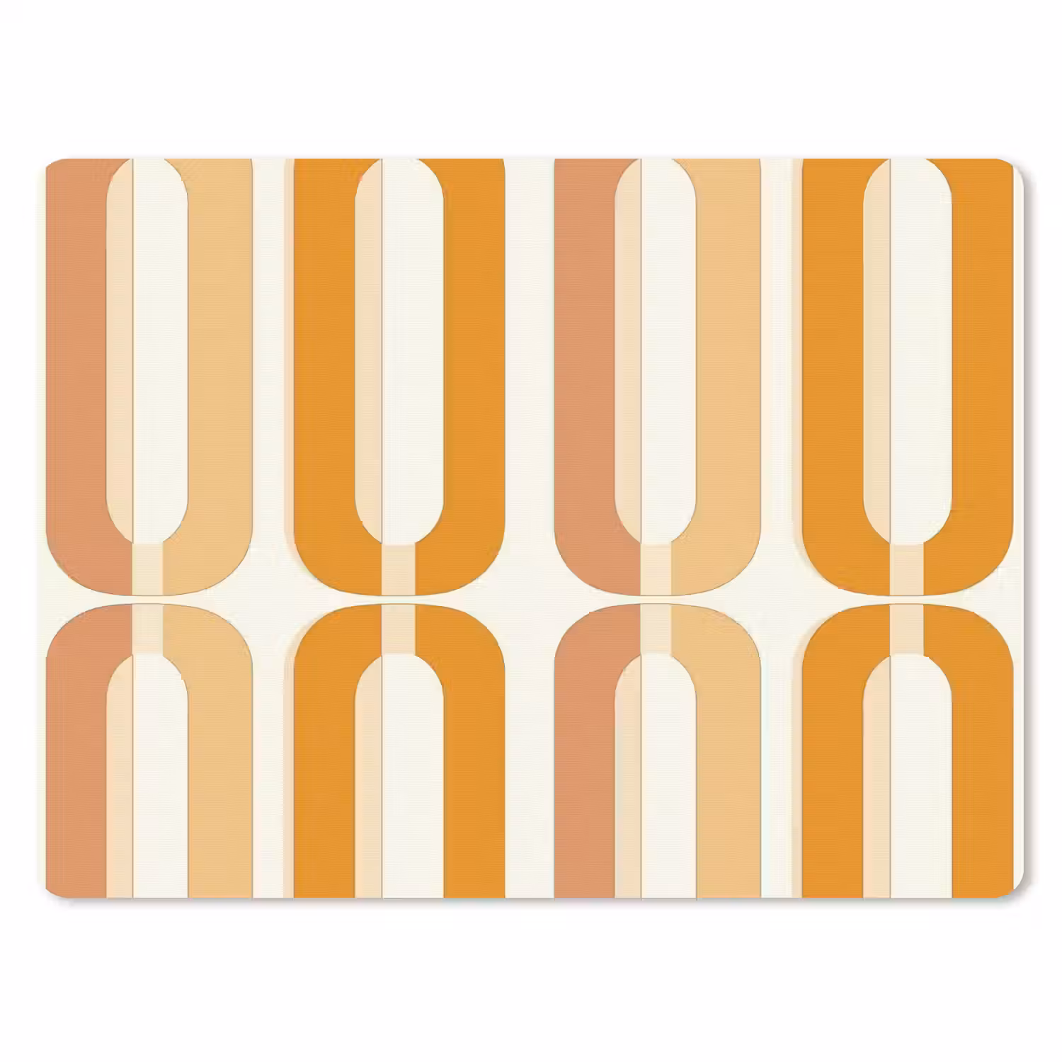 U-vorm - Retro - Oranje muismat rubber klein 262 -3d