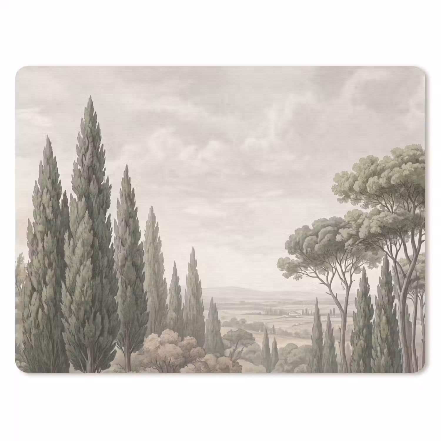 Vallei - Bos - Natuur - Groen muismat rubber klein -3d